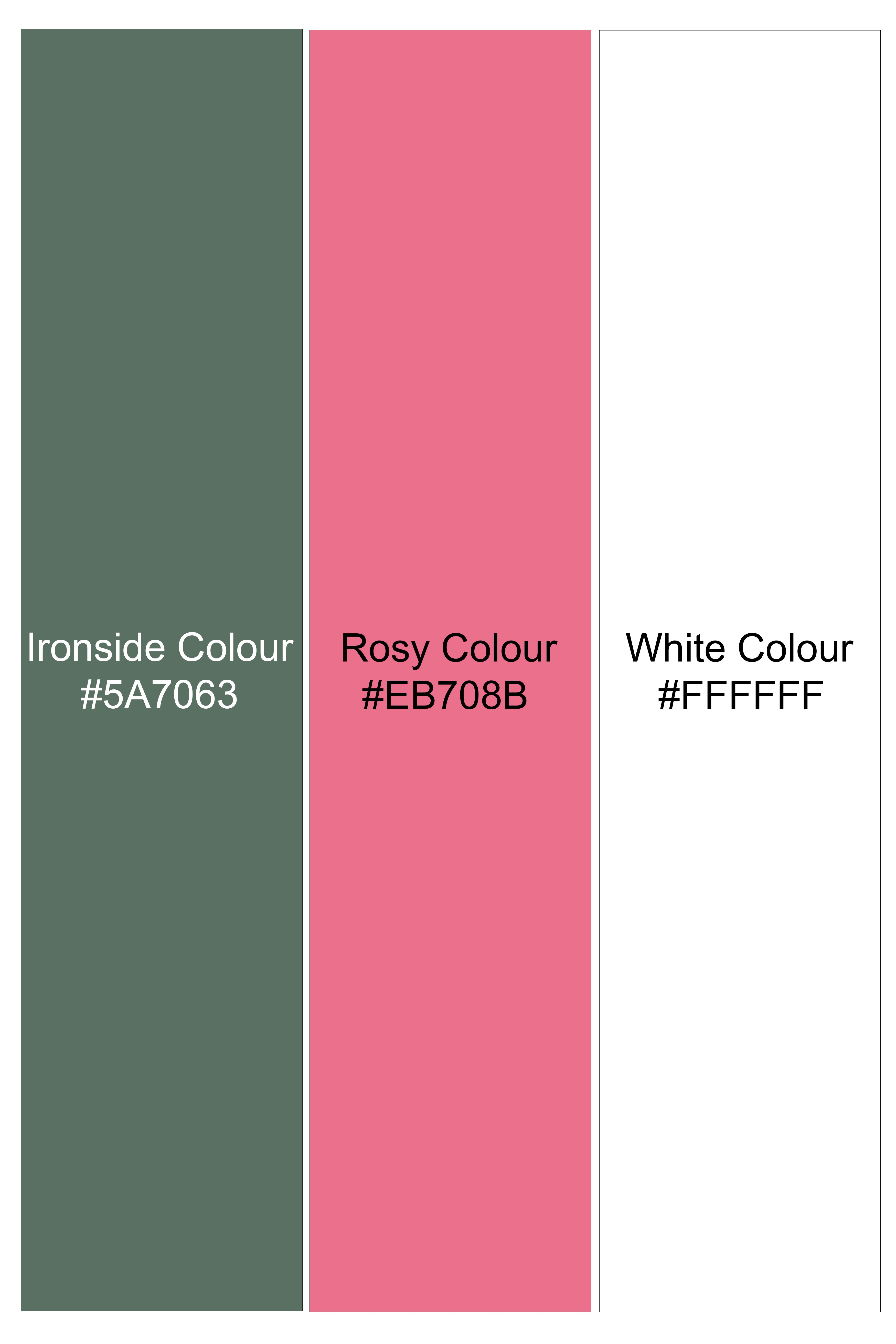 Ironside Green And Rosy Pink Multicolour Thread Embroidered Nehru Jacket