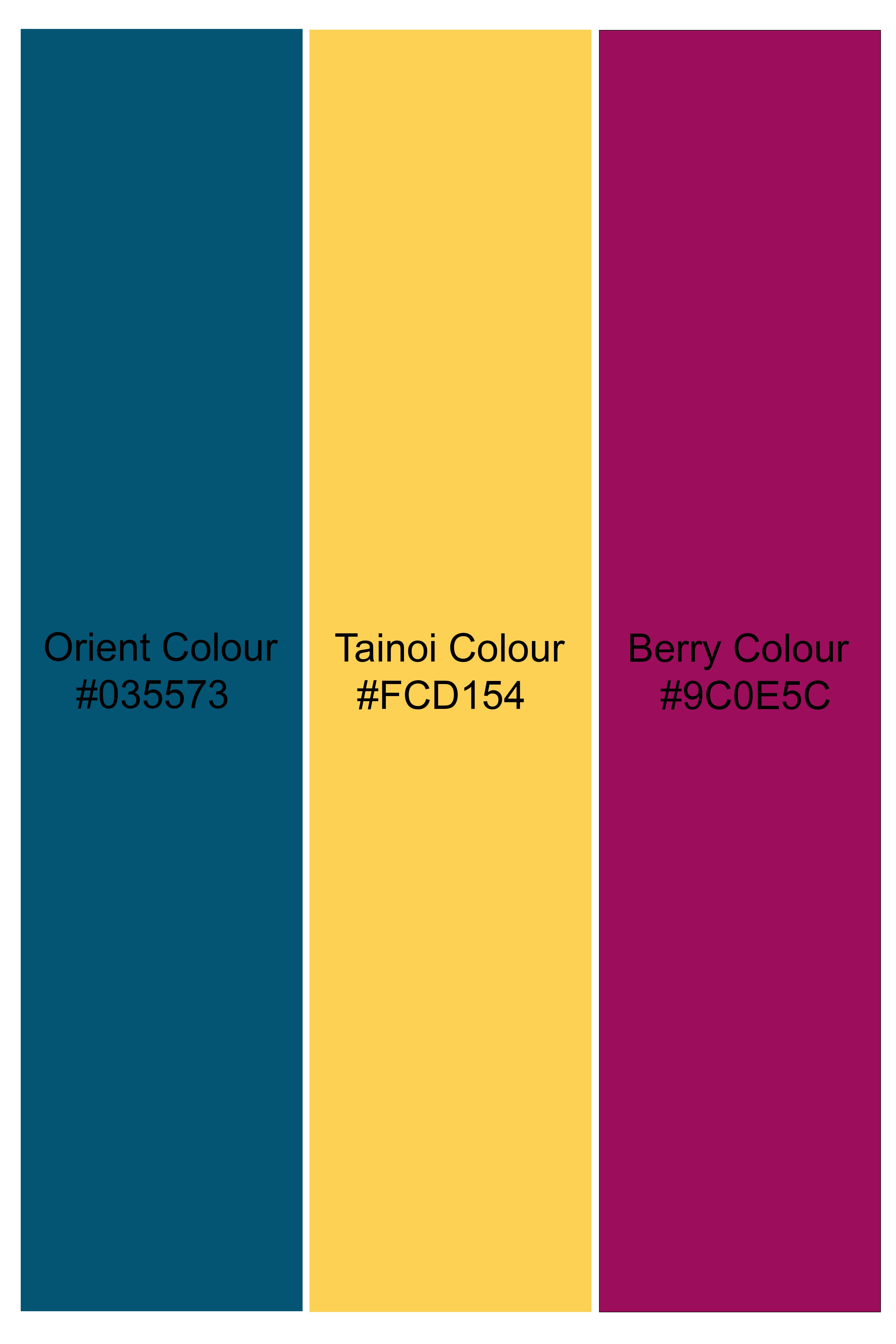 Orient Blue And Tainoi Yellow Designer Thread Embroidered Nehru Jacket