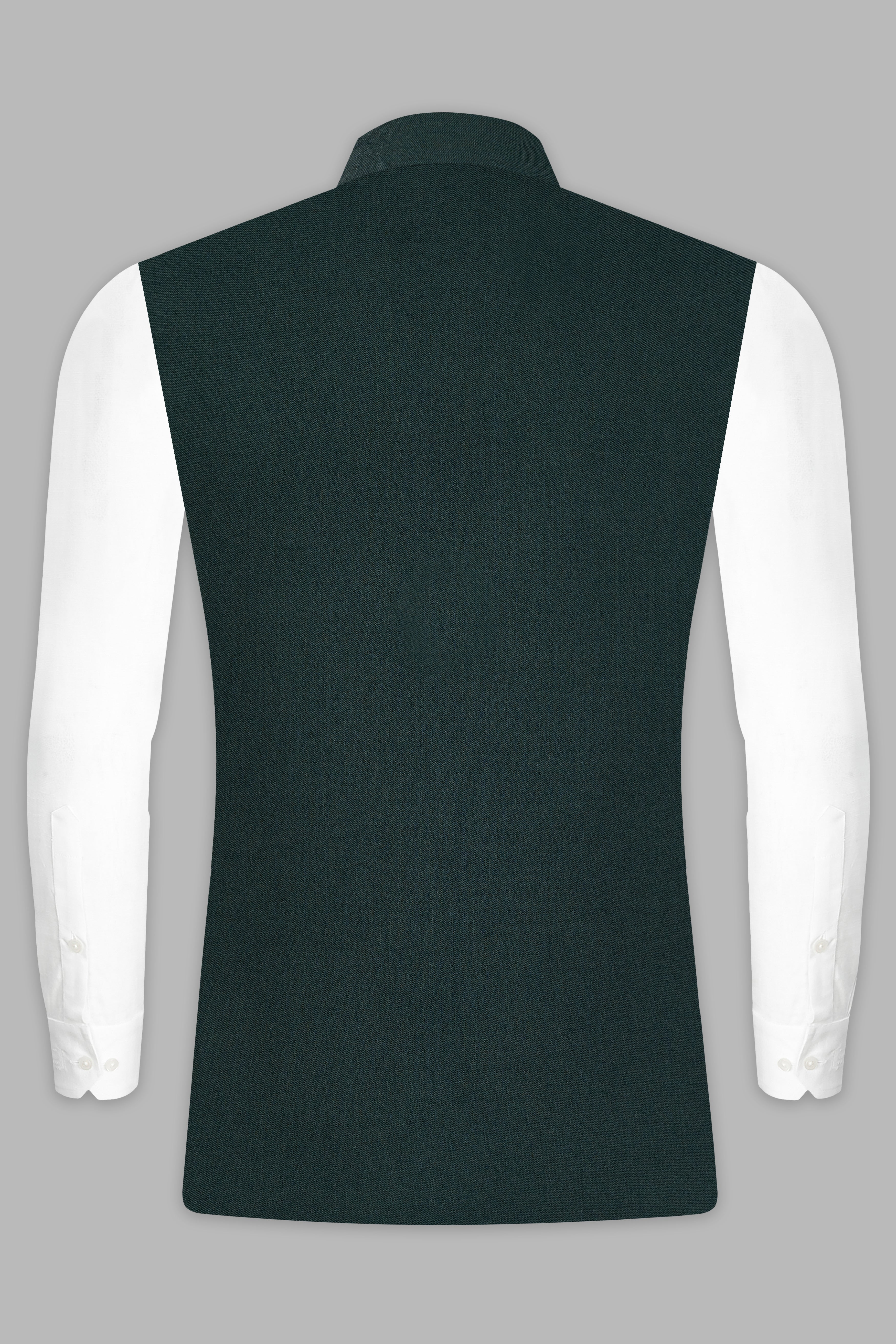 Timber Green Wool Rich Nehru Jacket
