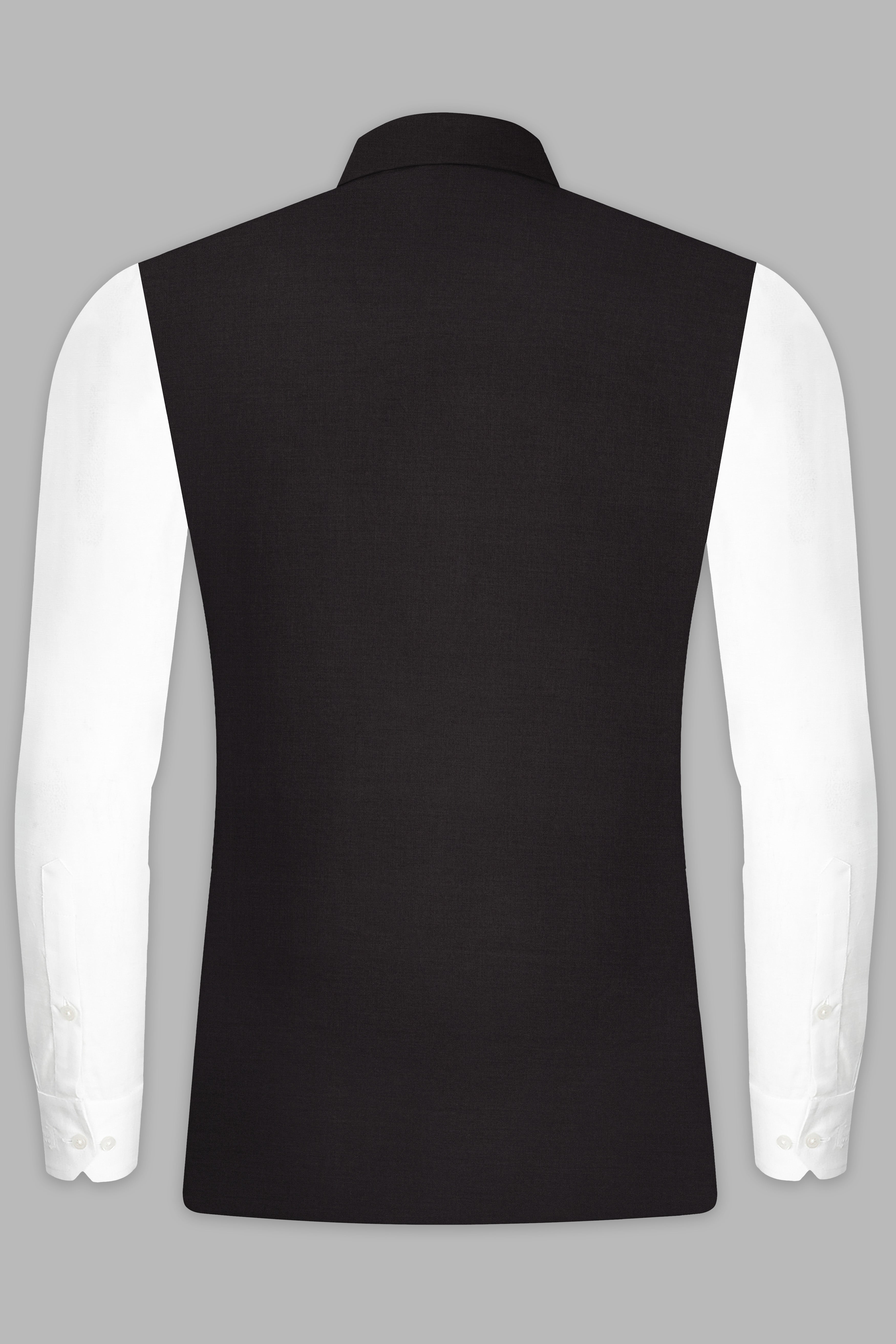 Zeus Brown Solid Wool Rich Nehru Jacket