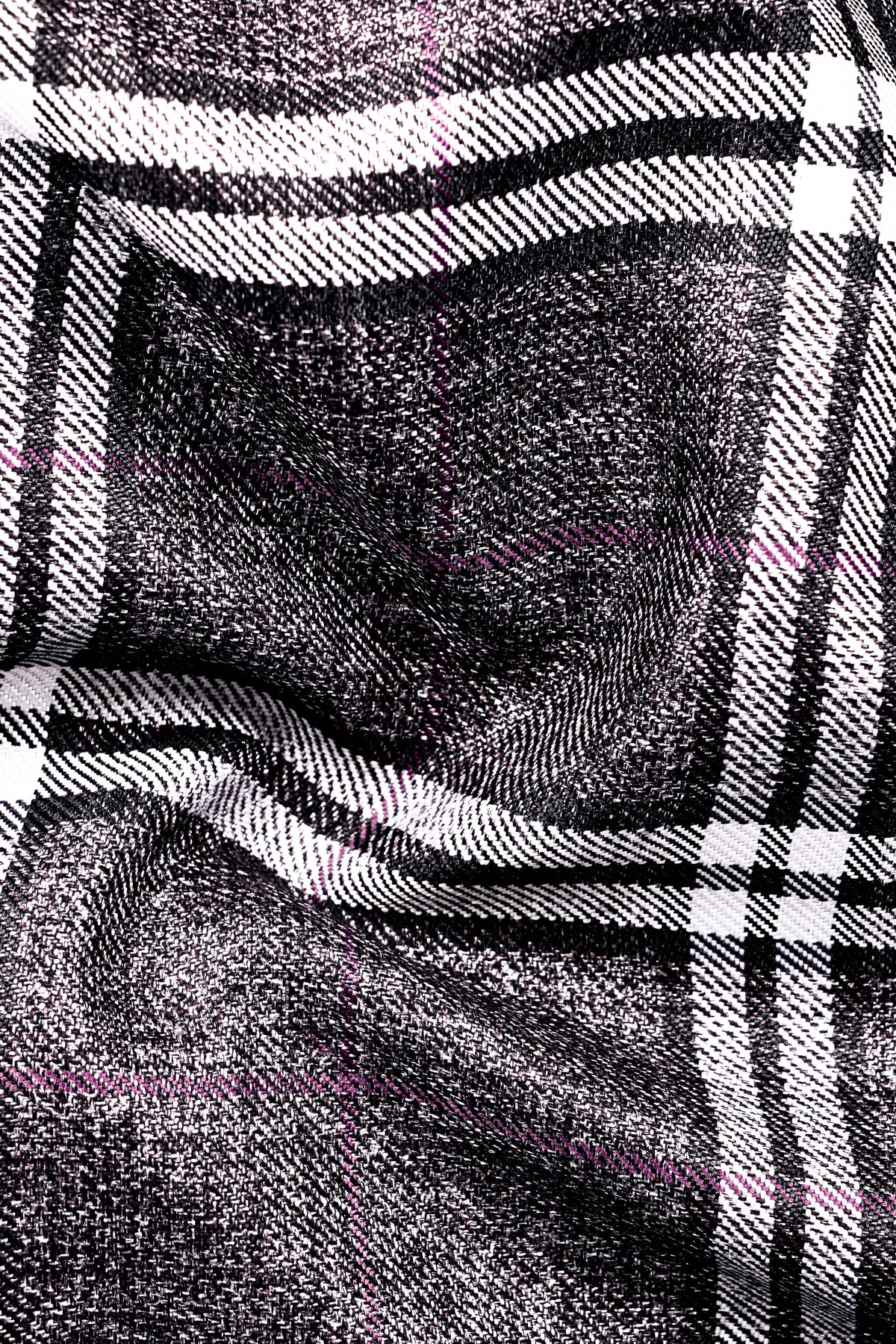 Granite Gray Plaid Wool Rich Nehru Jacket