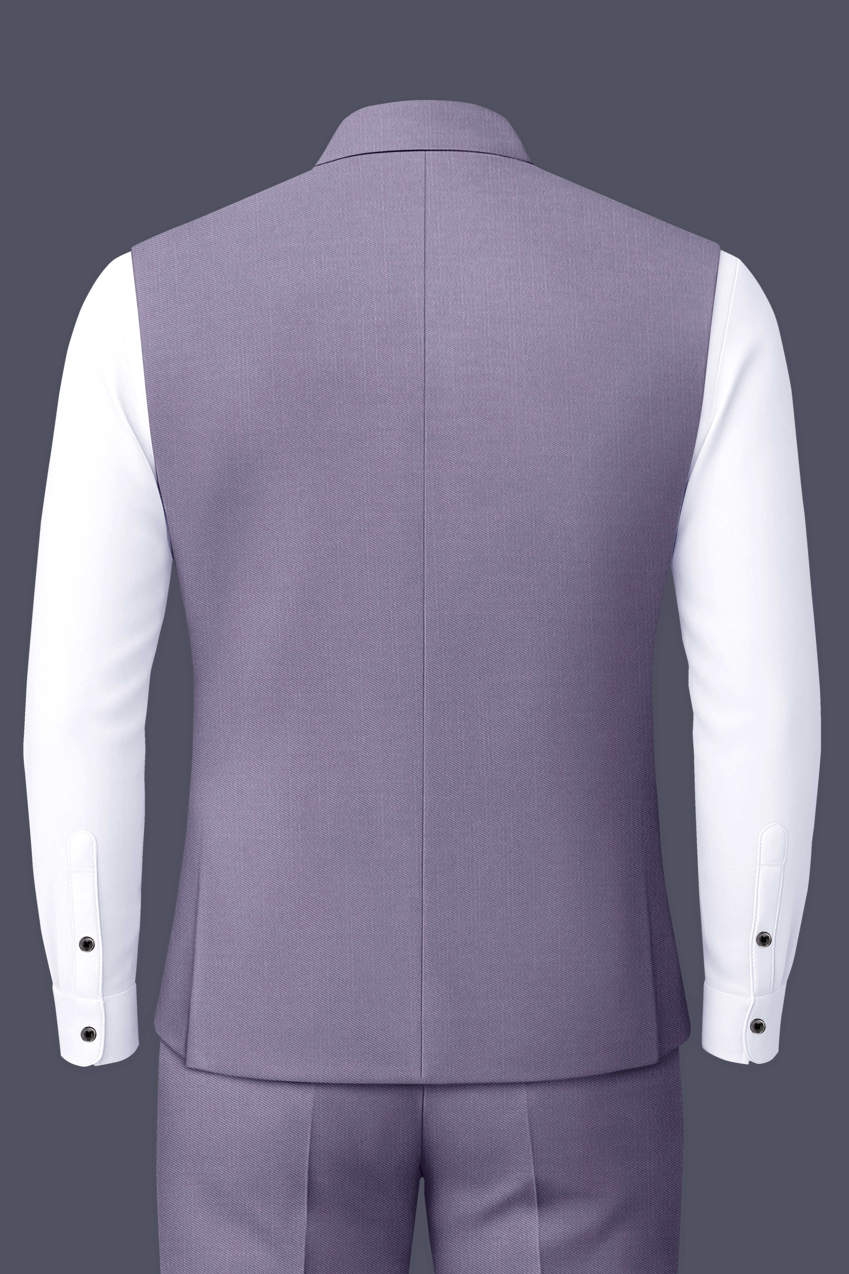 Roylen-Mountbatten Purple Wool Rich Slight Stretch Nehru Jacket