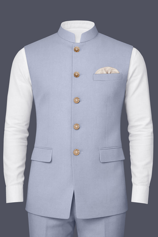 Silgrove-Loblolly Gray Wool Rich Wool Rich Stretchable Nehru Jacket