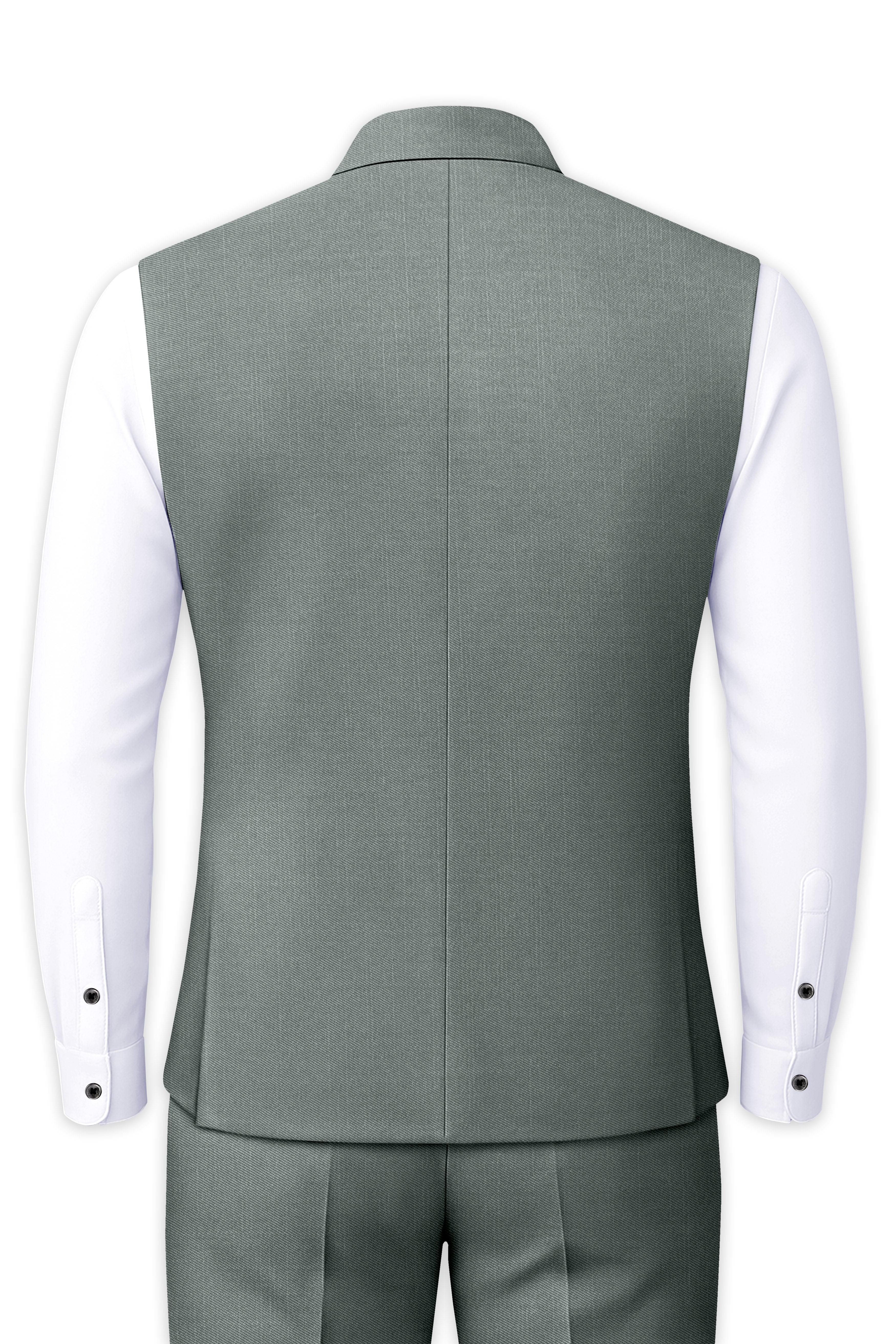 Travliam-William Gray Wool Rich Wool Rich Slight Stretch Nehru Jacket