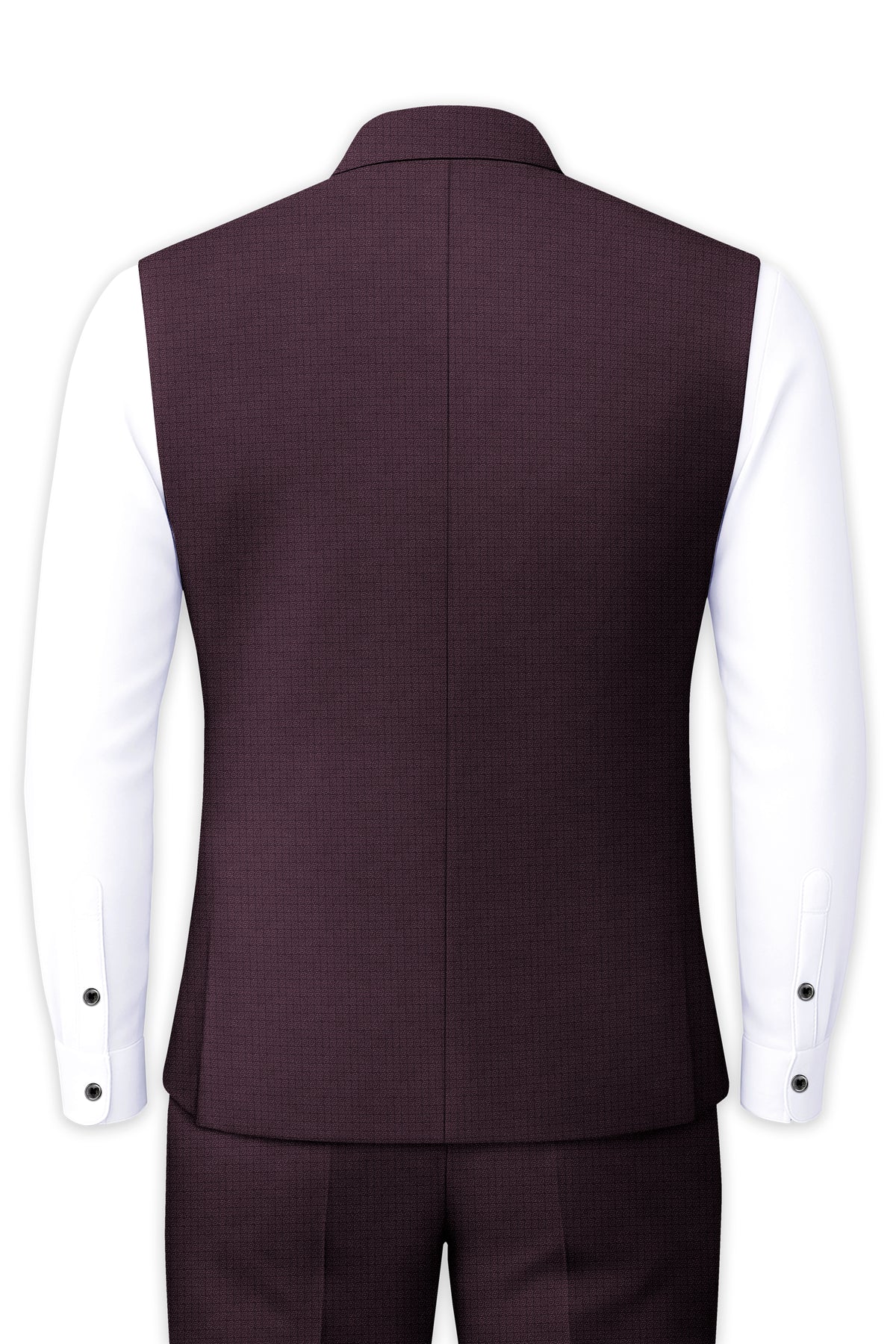 Velaris-Thunder Purple Diamond Textured Wool Rich Slight Stretch Nehru Jackets