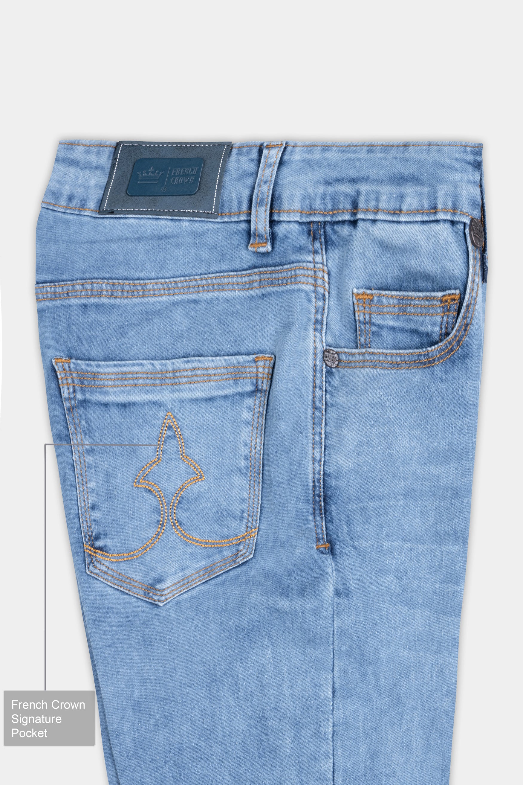 Women's Skinny Fit Moonstone Blue Whiskering Wash Stretchable Denim