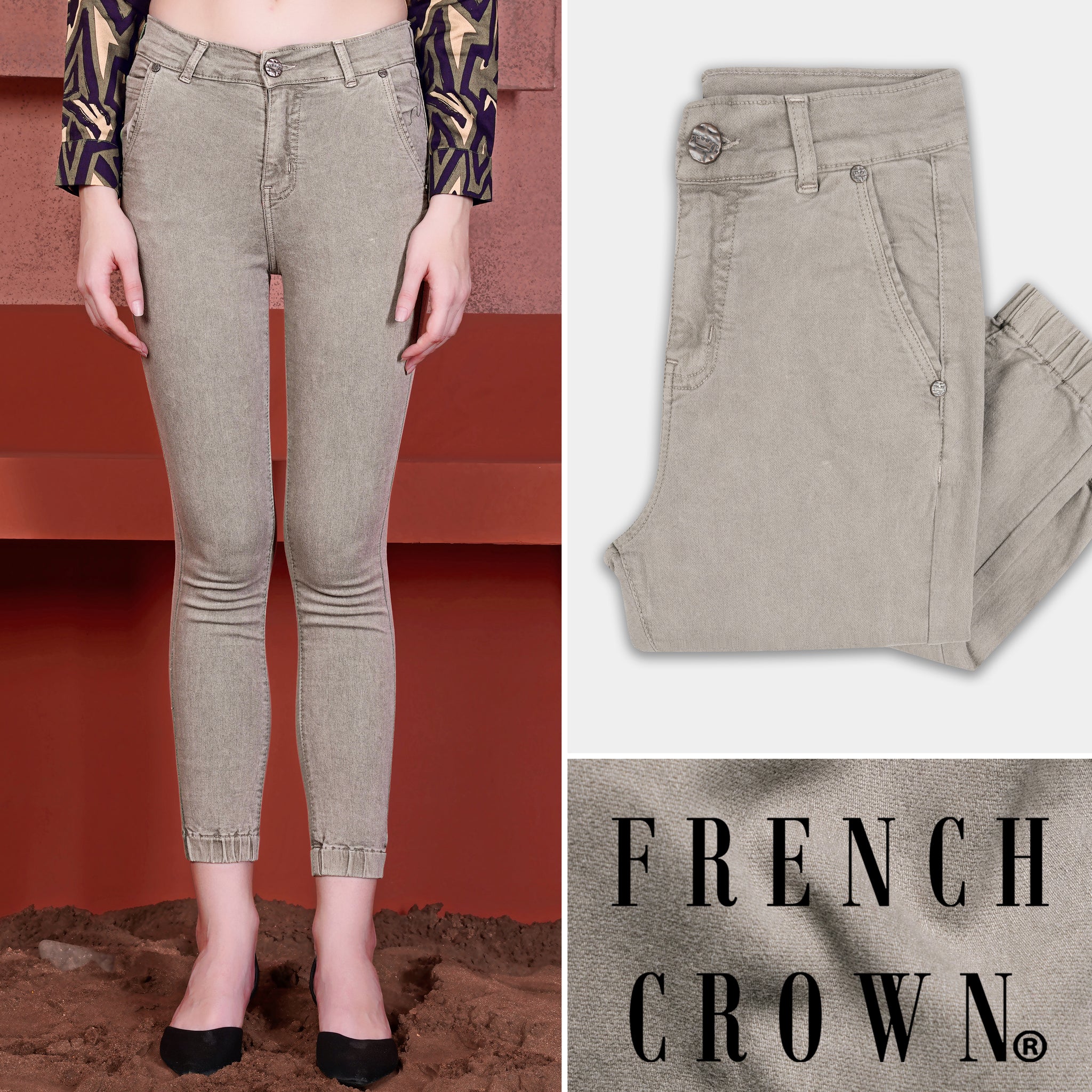 PLEIN SUD Brown Cotton Mid Waist Skinny Denim Jeans