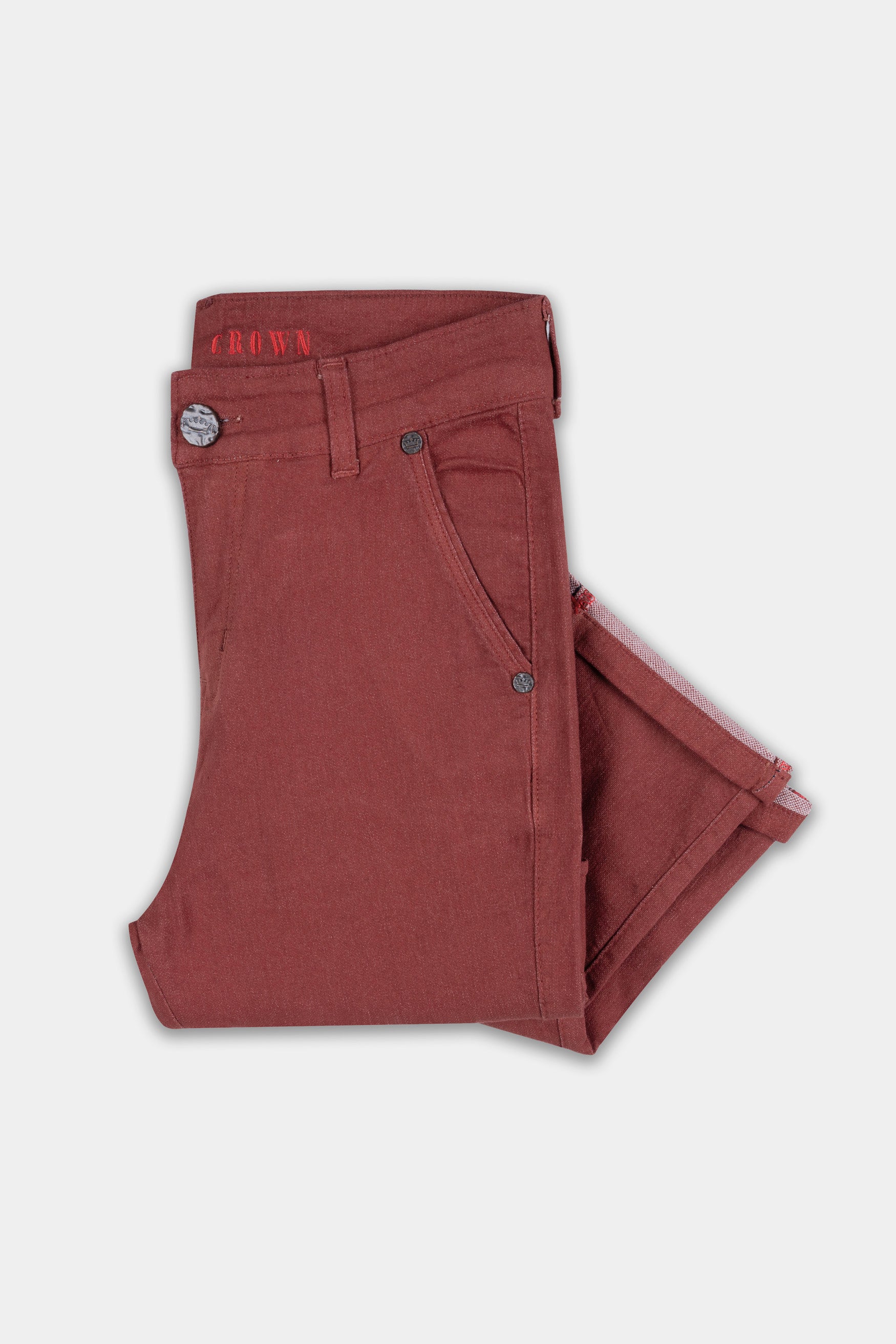 Women’s Skinny Fit Burnt Umber Red Rinse Wash Stretchable Denim