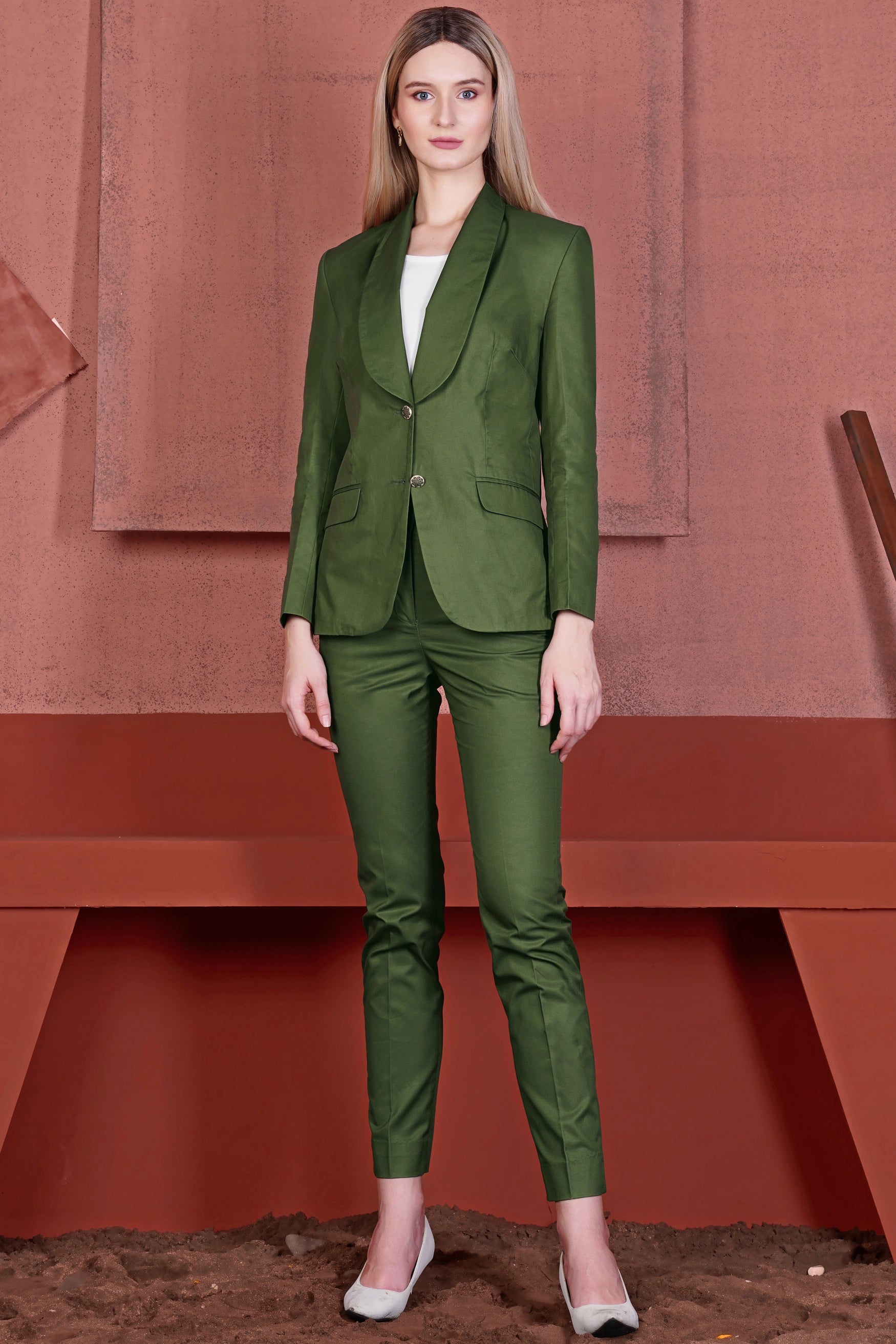Forest Green Wool Rich Women’s Pant