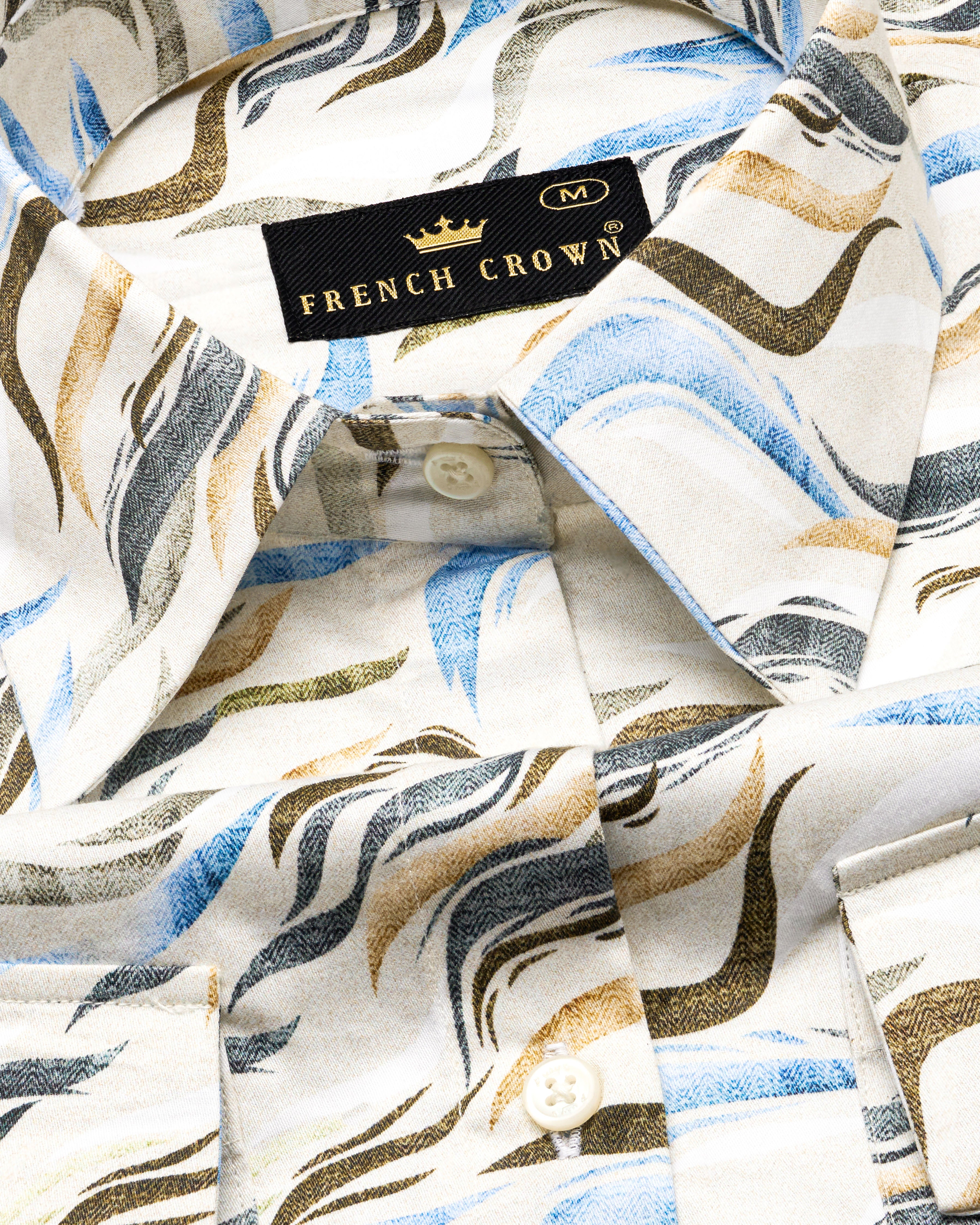 Platinum Cream With Multicolour Printed Super Soft Premium Cotton Women’s Shirt WS056-FP-32, WS056-FP-34, WS056-FP-36, WS056-FP-38, WS056-FP-40, WS056-FP-42