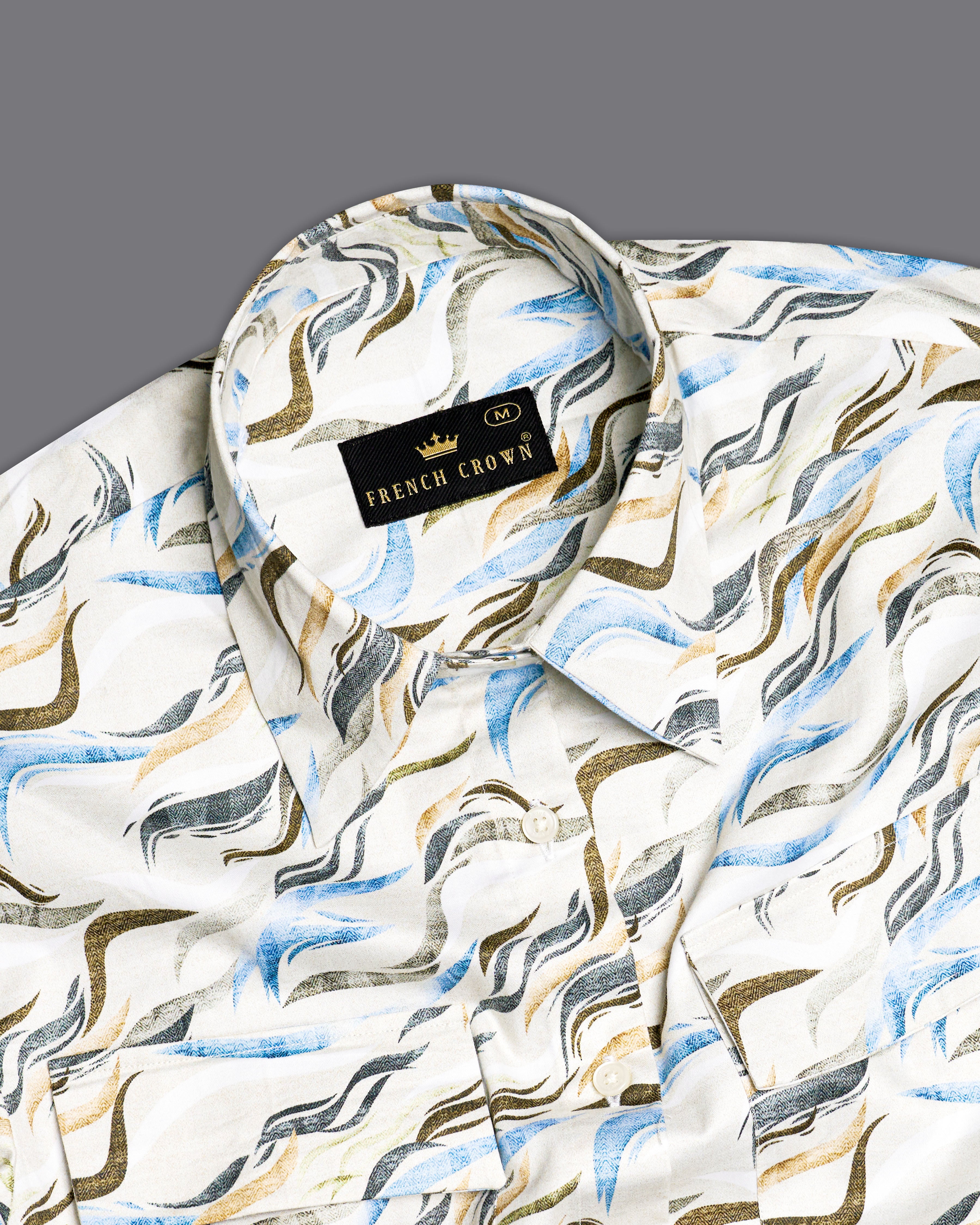 Platinum Cream With Multicolour Printed Super Soft Premium Cotton Women’s Shirt WS056-FP-32, WS056-FP-34, WS056-FP-36, WS056-FP-38, WS056-FP-40, WS056-FP-42