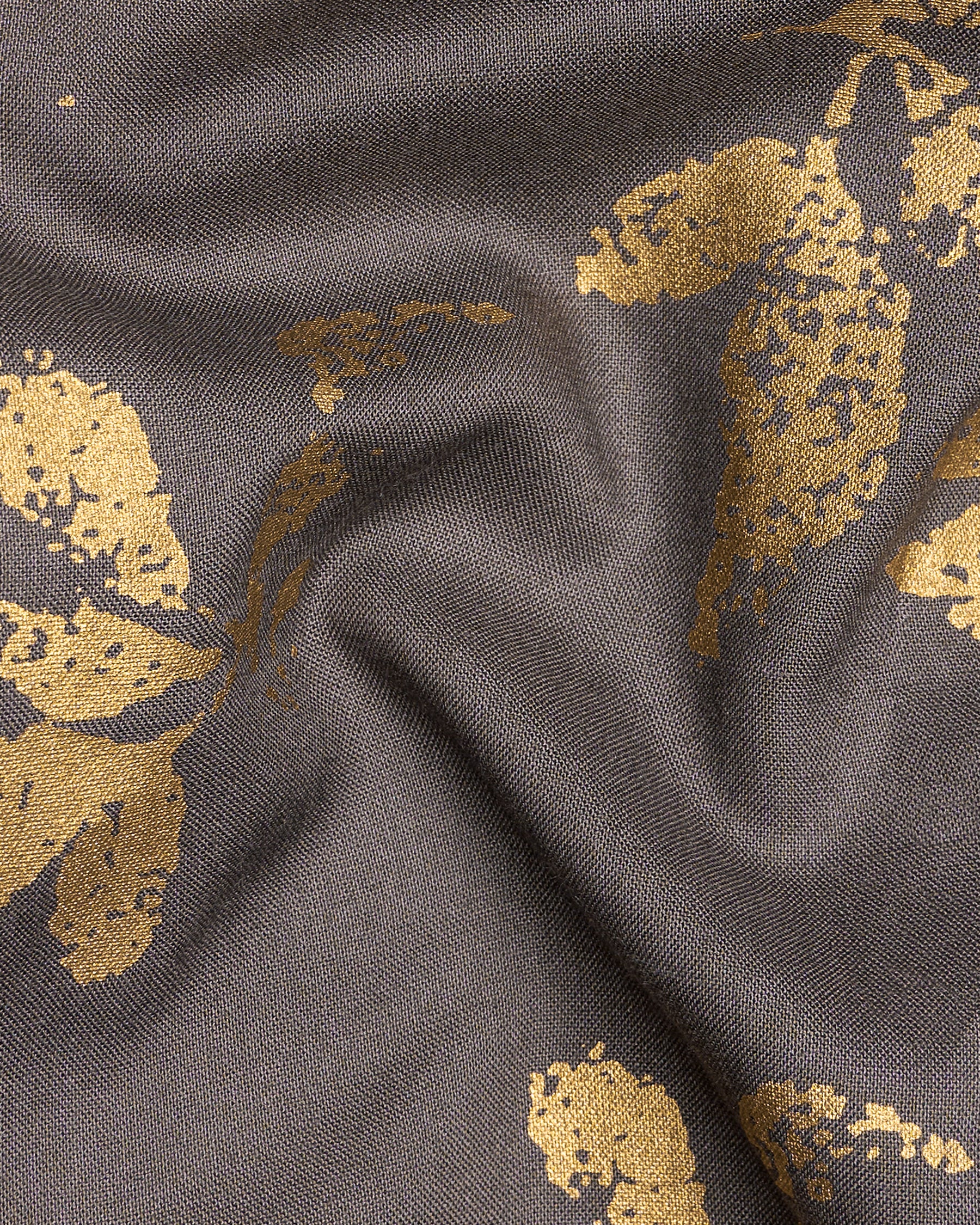 Vampire Brown With Leaves Foil Printed Premium Tencel Women’s Shirt WS061-M-FB-32, WS061-M-FB-34, WS061-M-FB-36, WS061-M-FB-38, WS061-M-FB-40, WS061-M-FB-42