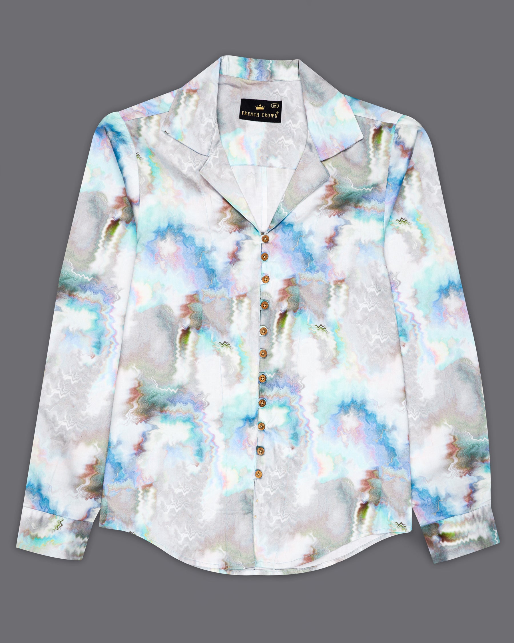 Bright White with Marble Printed Super Soft Premium Cotton Women’s Shirt WS064-32, WS064-34, WS064-36, WS064-38, WS064-40, WS064-42