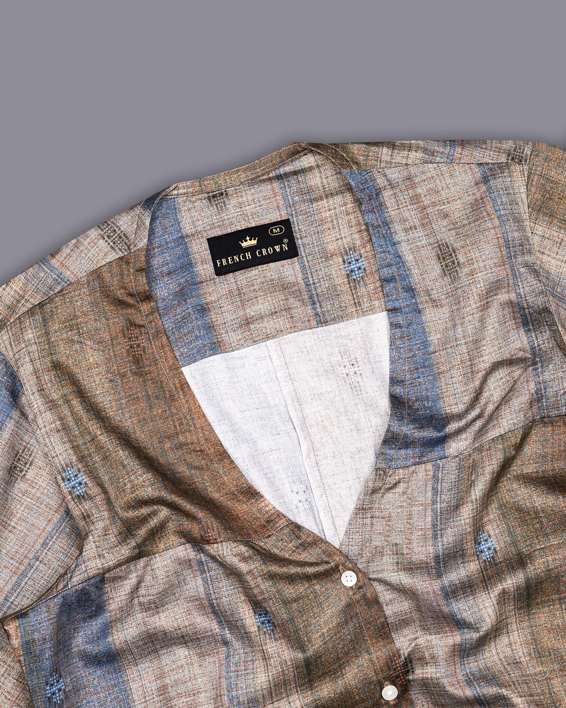 Brownish with Comet Blue Super Soft Premium Cotton Women’s Shirt WS067-WOC-32, WS067-WOC-34, WS067-WOC-36, WS067-WOC-38, WS067-WOC-40, WS067-WOC-42