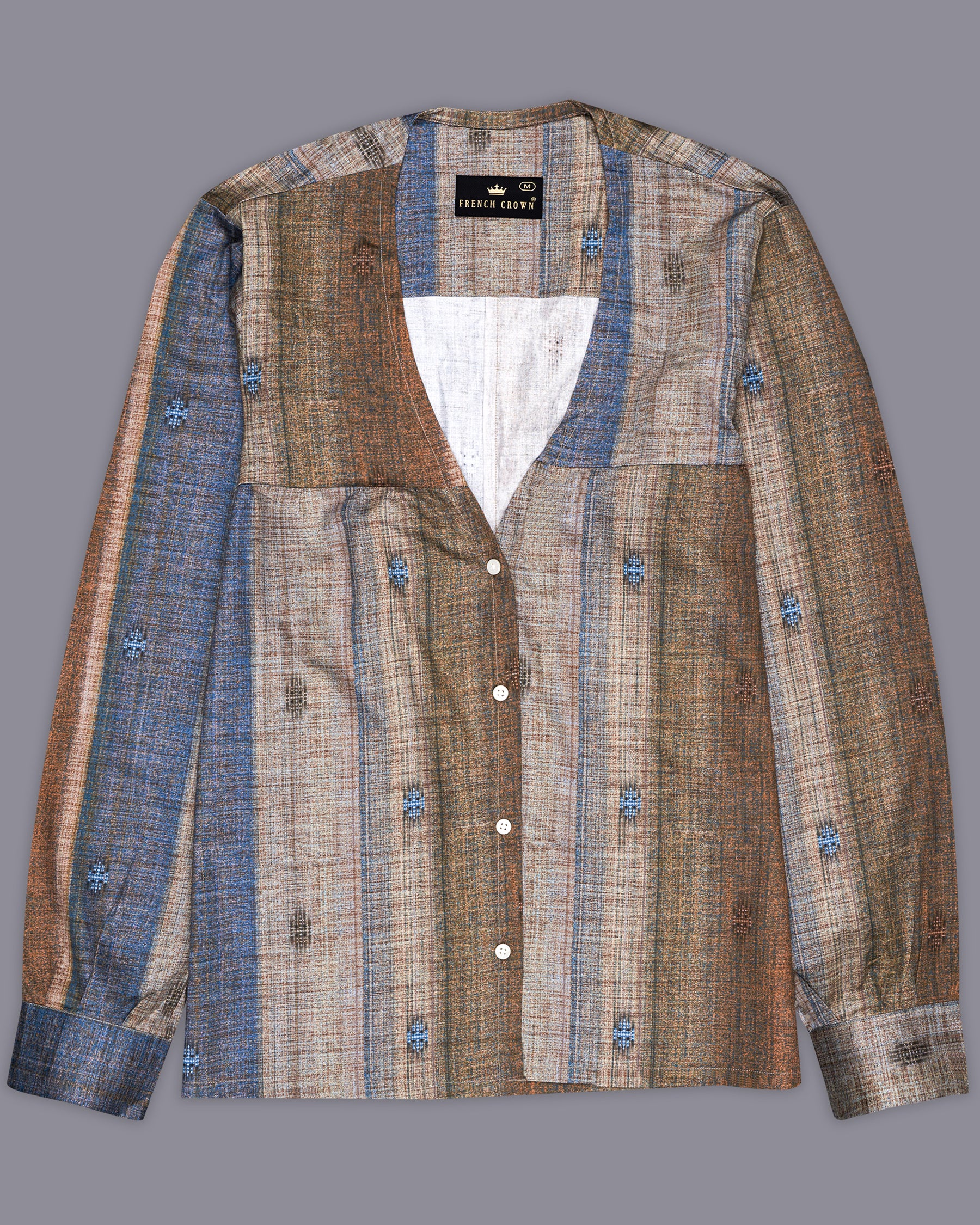 Brownish with Comet Blue Super Soft Premium Cotton Women’s Shirt WS067-WOC-32, WS067-WOC-34, WS067-WOC-36, WS067-WOC-38, WS067-WOC-40, WS067-WOC-42