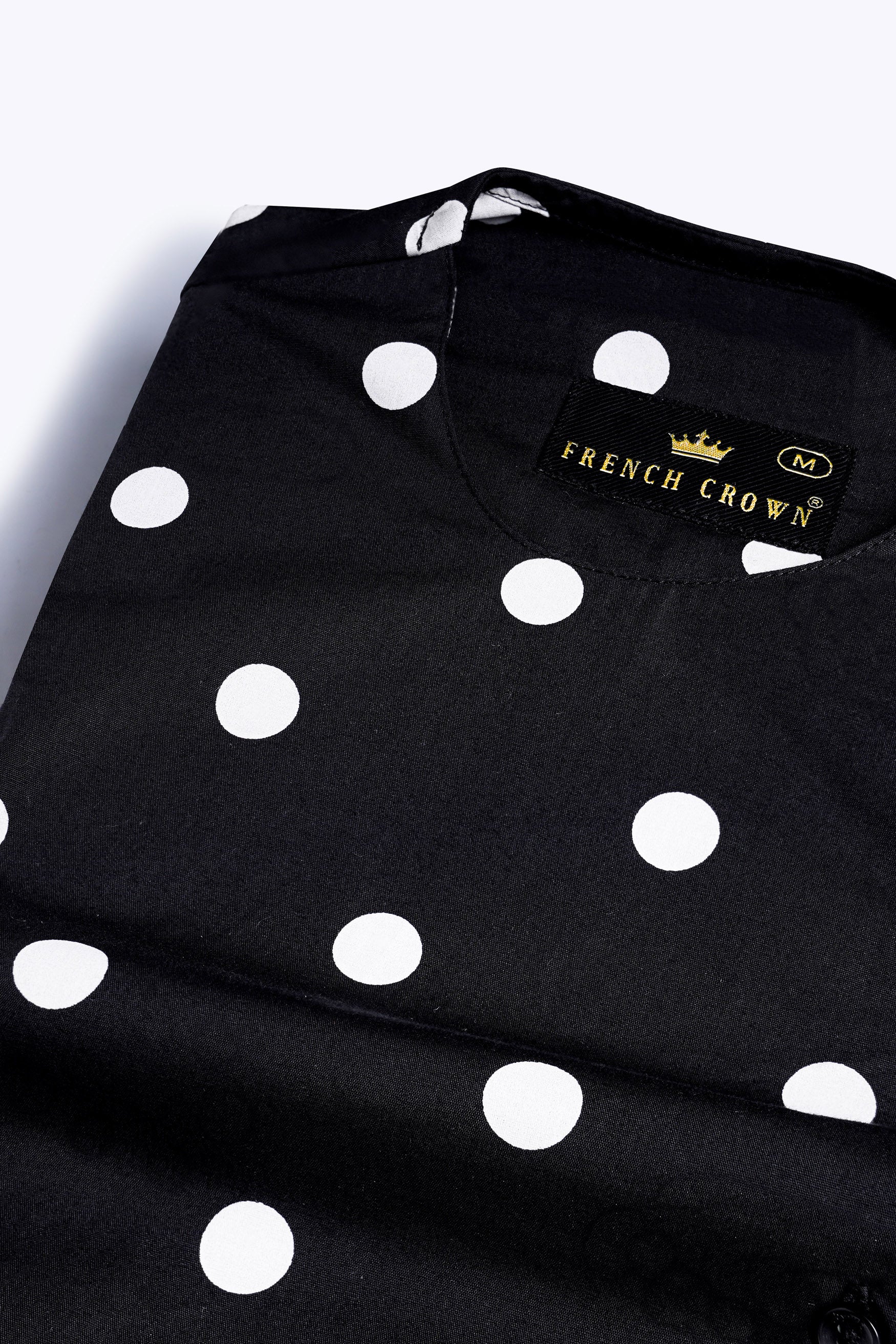 Jade Black and White Polka Dots Premium Cotton Designer Shirt