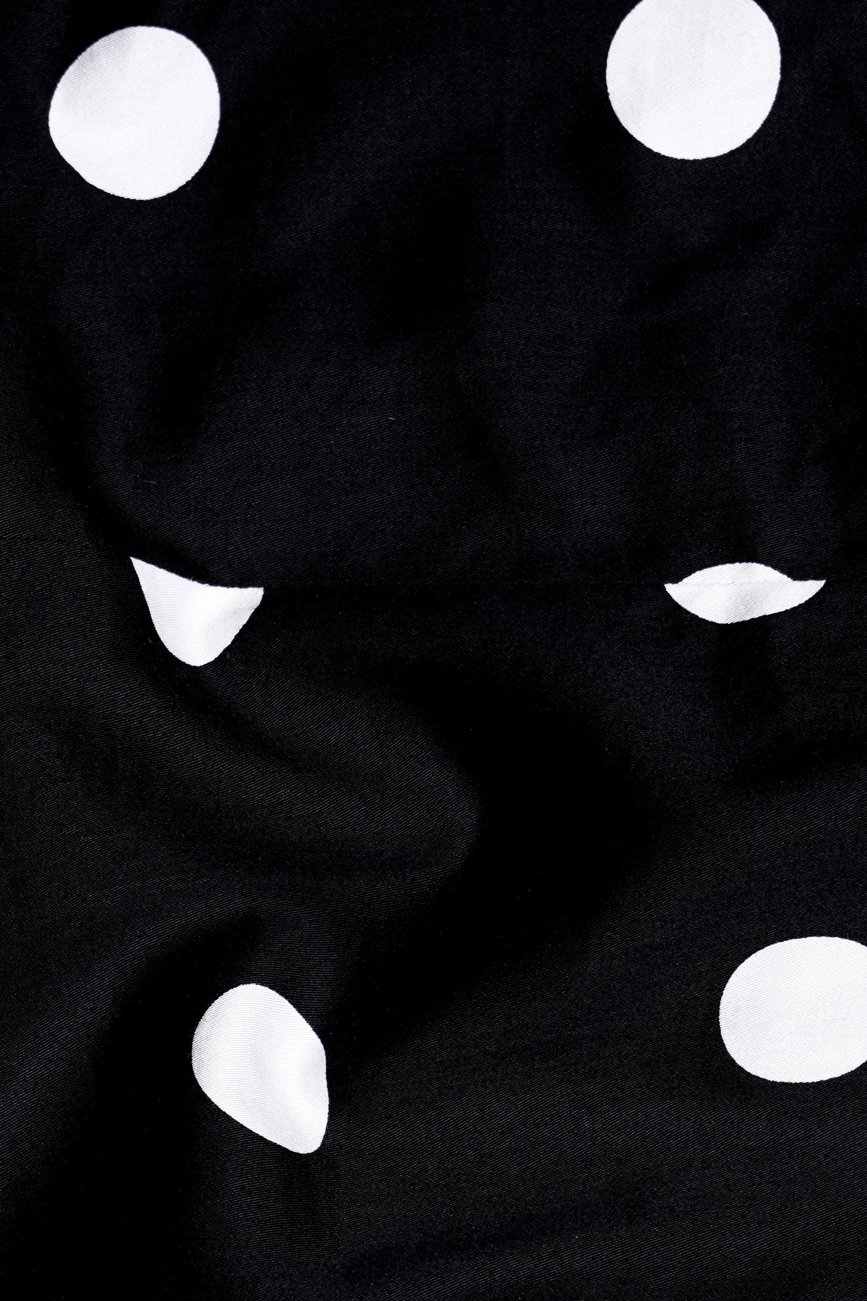 Jade Black and White Polka Dots Premium Cotton Crop Shirt