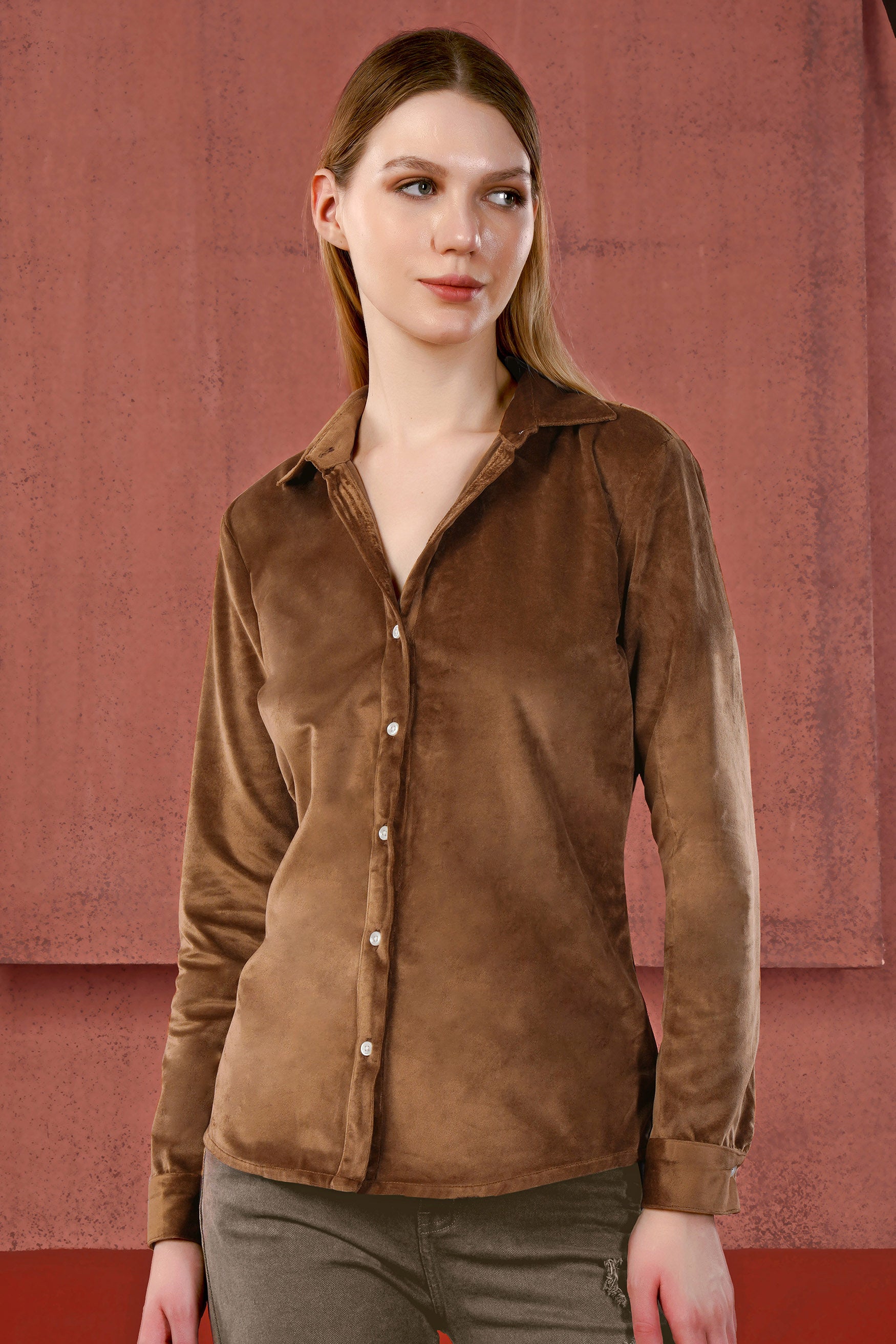Irish Brown Velvet Shirt