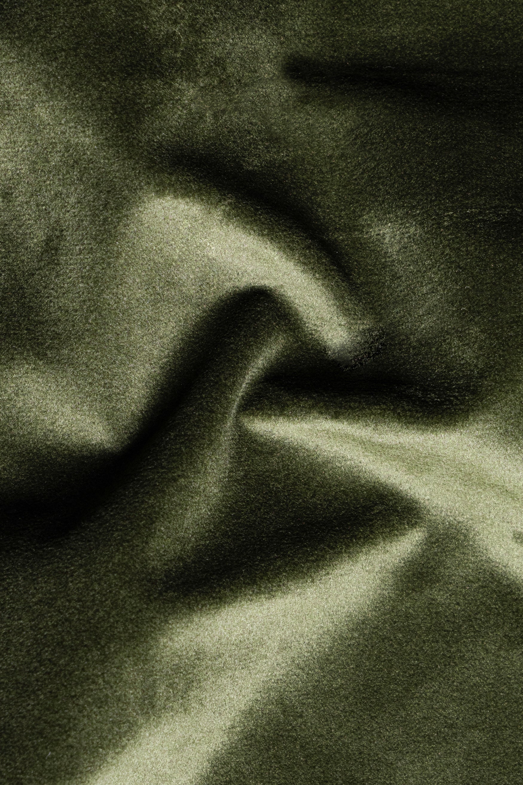 Kelp Green Velvet Designer Shirt