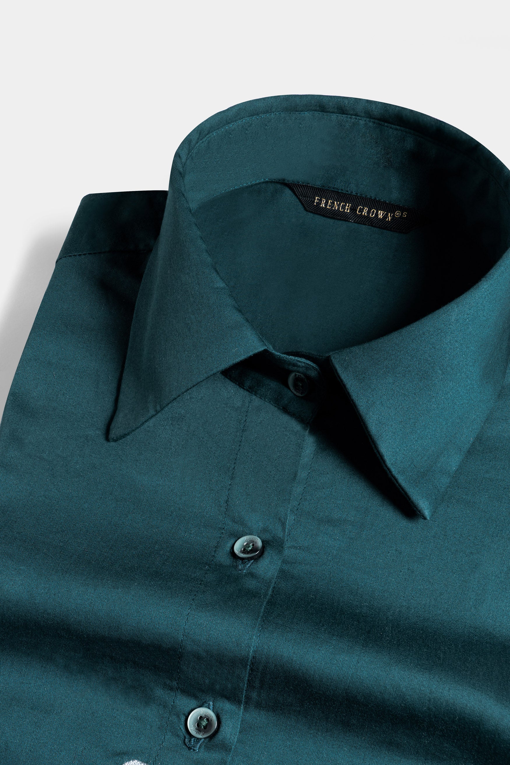 Nile Blue Elements Embroidered Premium Cotton Shirt