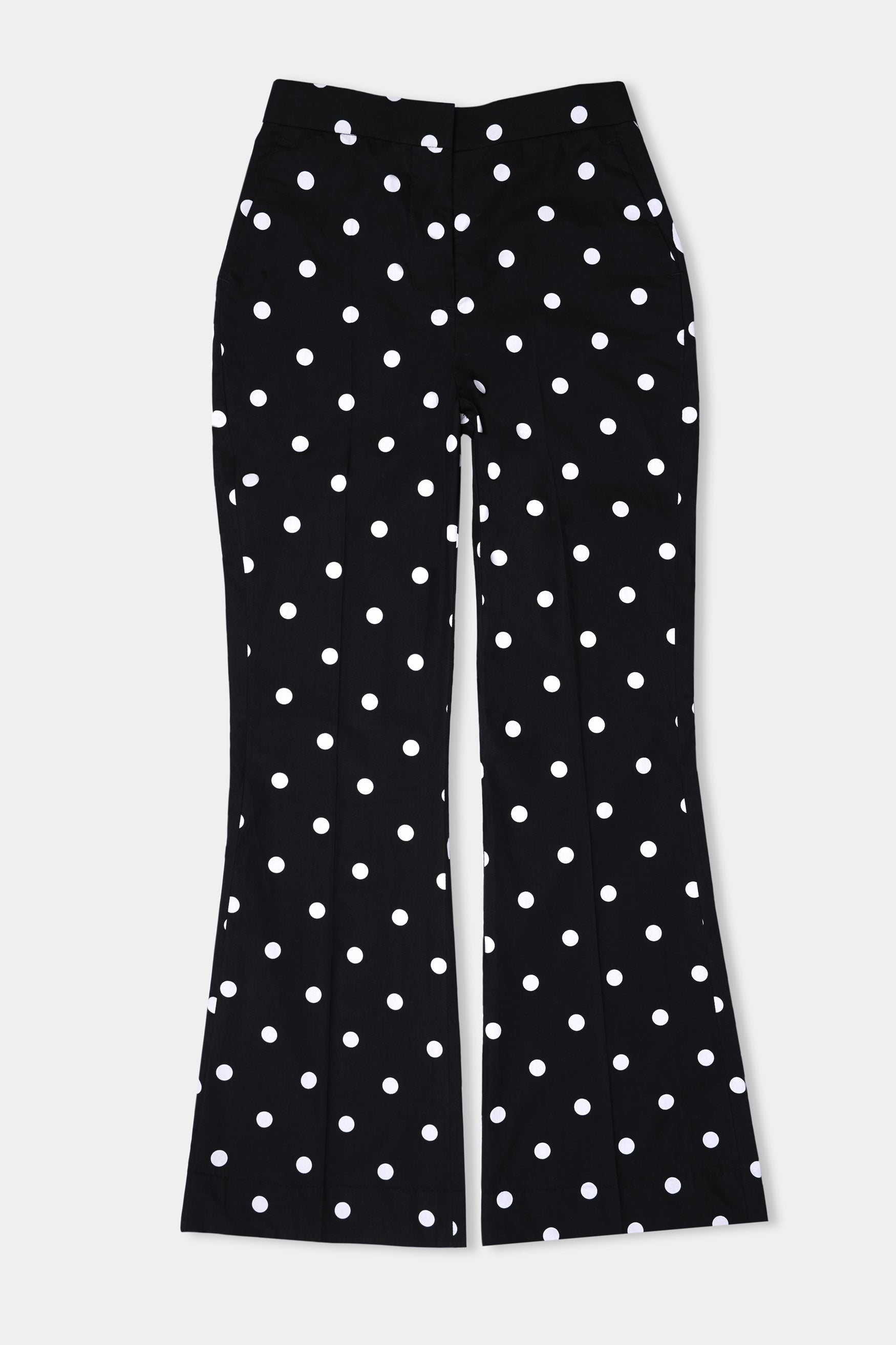 Jade Black and Bright White Polka Dotted Premium Cotton Women’s Tuxedo Suit