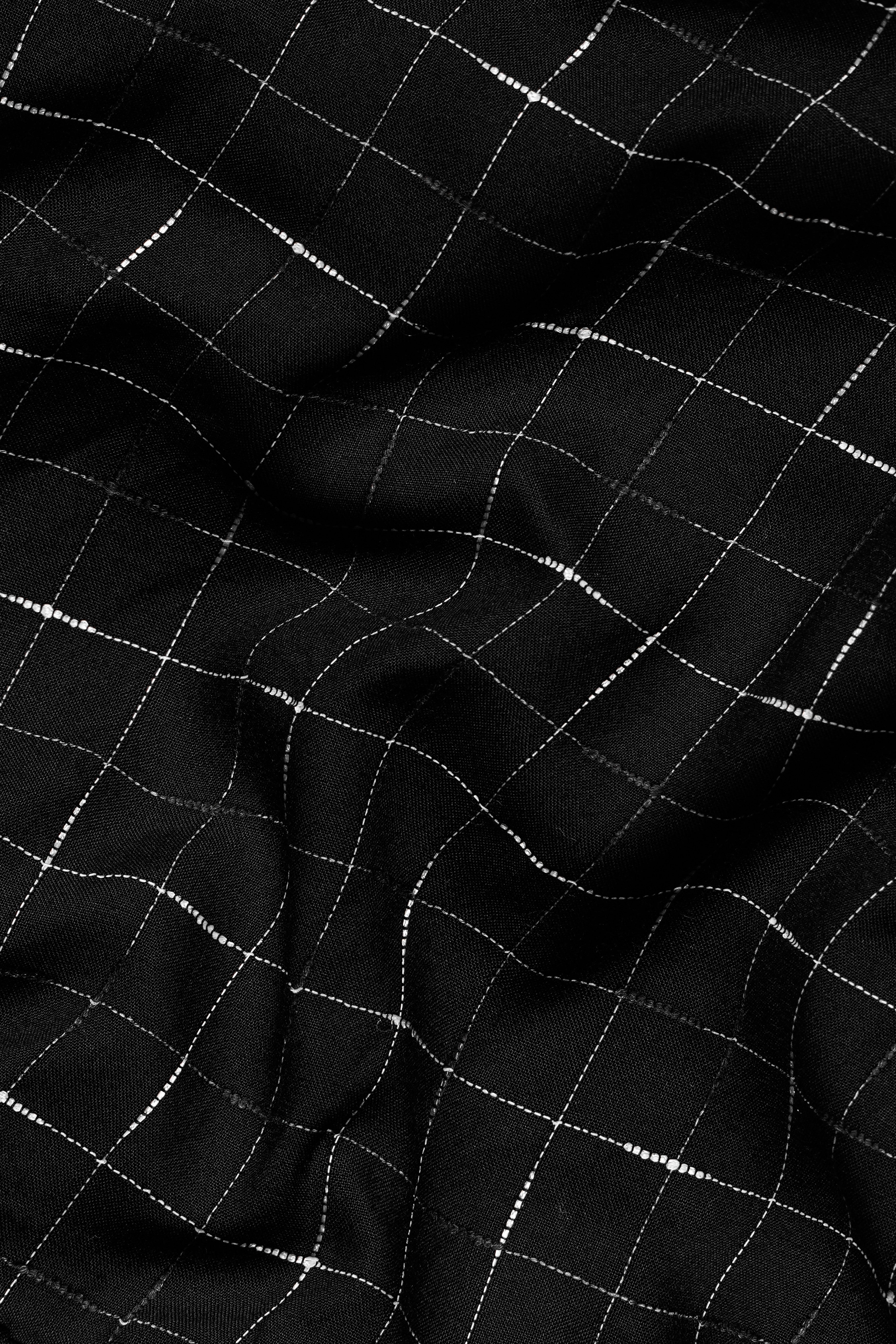 Jade Black and White Checkered Premium Cotton Top