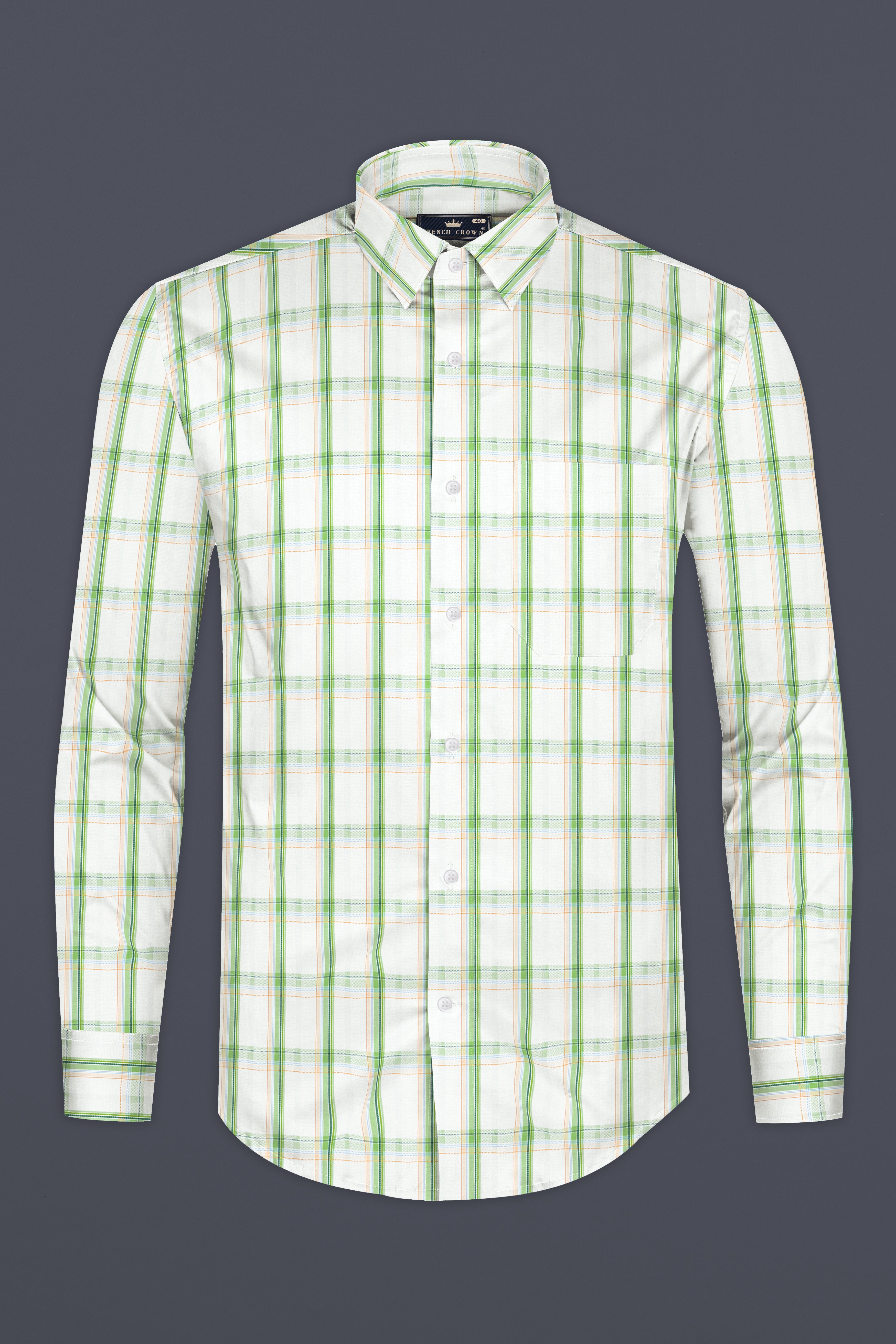 Surf and Glade Green Plaid Dobby Textured Premium Giza Cotton Shirt 12439-38, 12439-H-38, 12439-39, 12439-H-39, 12439-40, 12439-H-40, 12439-42, 12439-H-42, 12439-44, 12439-H-44, 12439-46, 12439-H-46, 12439-48, 12439-H-48, 12439-50, 12439-H-50, 12439-52, 12439-H-52