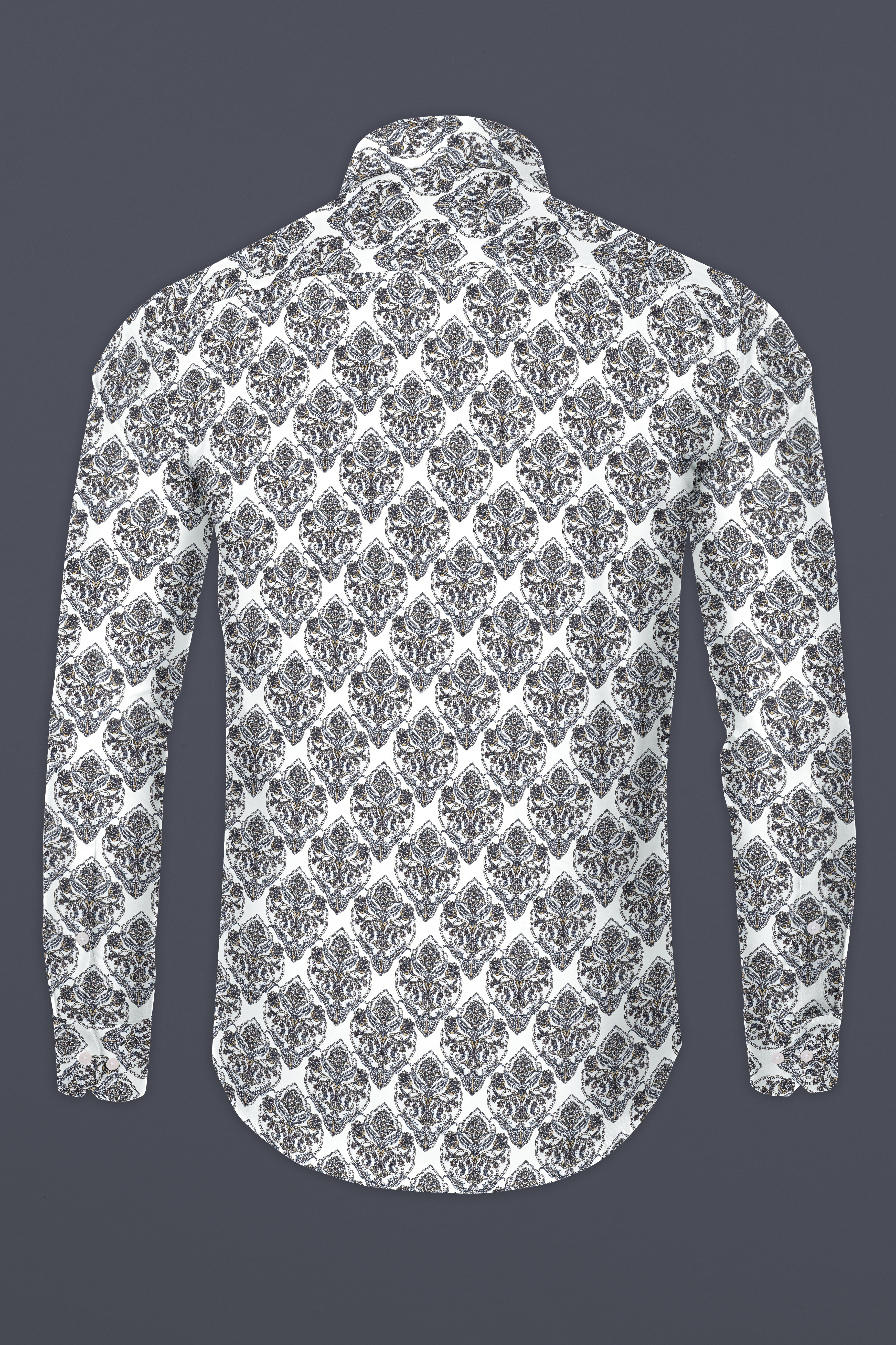 Bright White Digital Flower Printed Subtle Sheen Super Soft Premium Cotton Shirt 12445-38, 12445-H-38, 12445-39, 12445-H-39, 12445-40, 12445-H-40, 12445-42, 12445-H-42, 12445-44, 12445-H-44, 12445-46, 12445-H-46, 12445-48, 12445-H-48, 12445-50, 12445-H-50, 12445-52, 12445-H-52