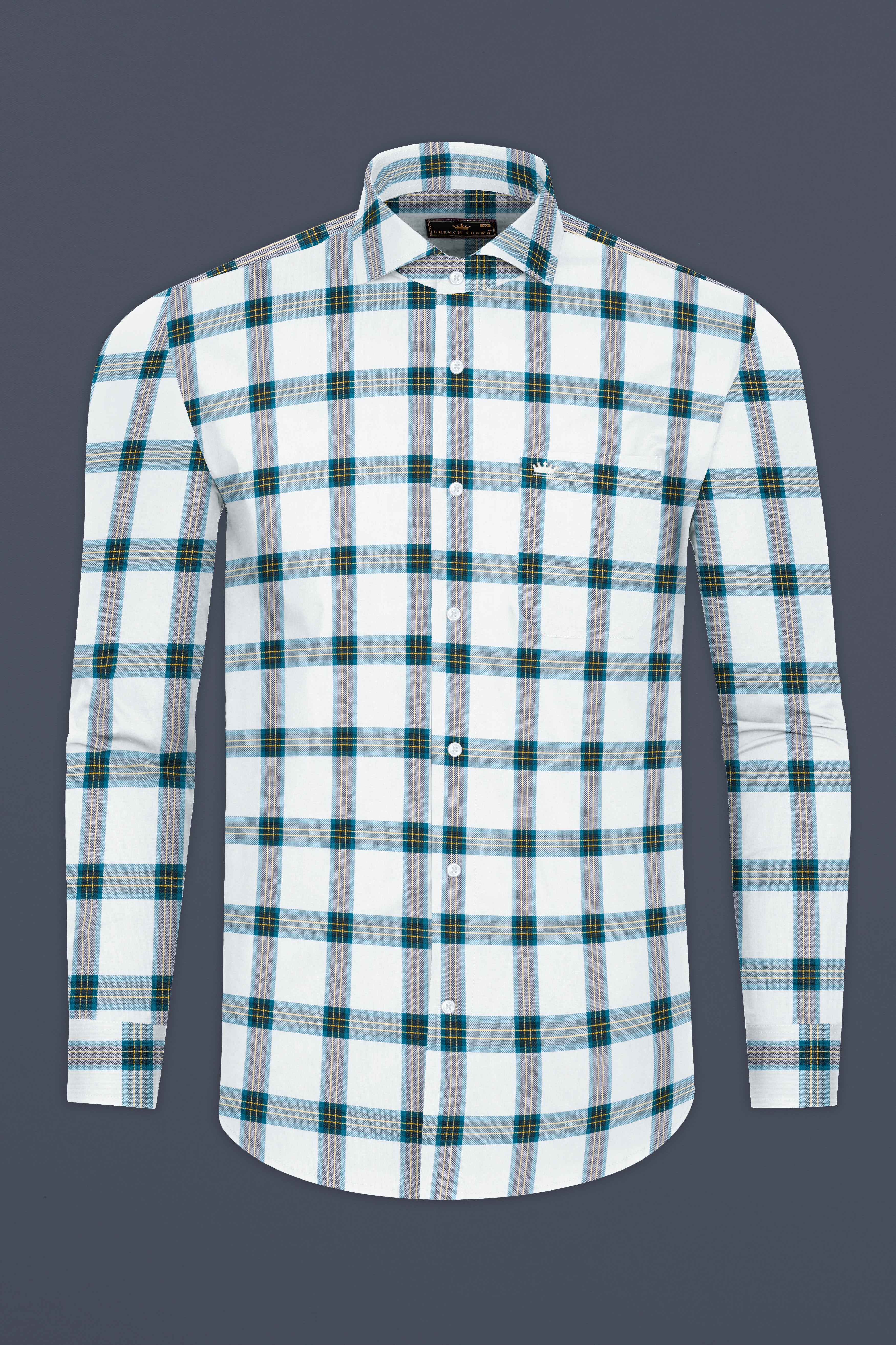 Bright White Multicolor Checkered Dobby Textured Premium Giza Cotton Shirt 12452-CA-38, 12452-CA-H-38, 12452-CA-39, 12452-CA-H-39, 12452-CA-40, 12452-CA-H-40, 12452-CA-42, 12452-CA-H-42, 12452-CA-44, 12452-CA-H-44, 12452-CA-46, 12452-CA-H-46, 12452-CA-48, 12452-CA-H-48, 12452-CA-50, 12452-CA-H-50, 12452-CA-52, 12452-CA-H-52