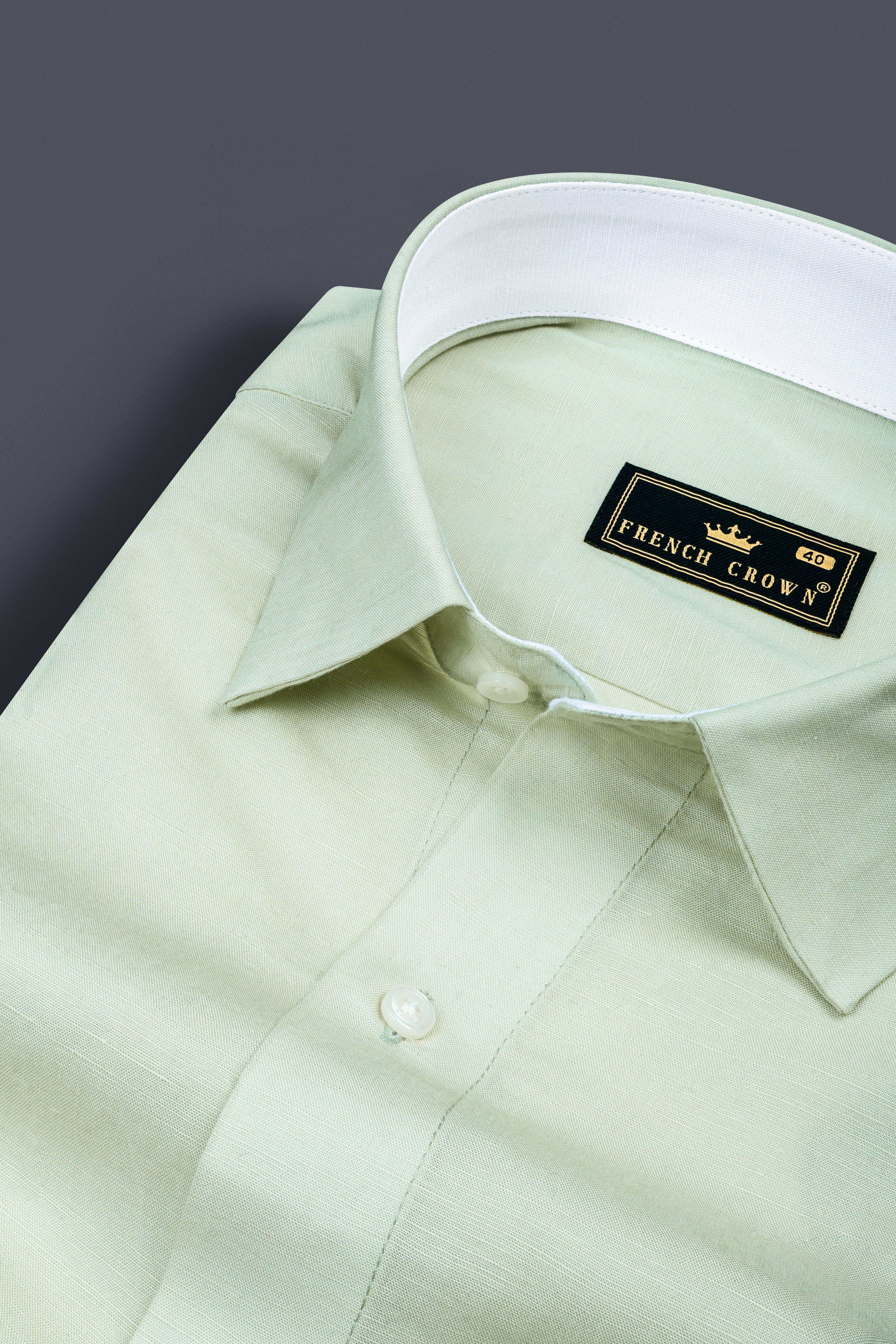 Sea mist Green Luxurious Linen Shirt