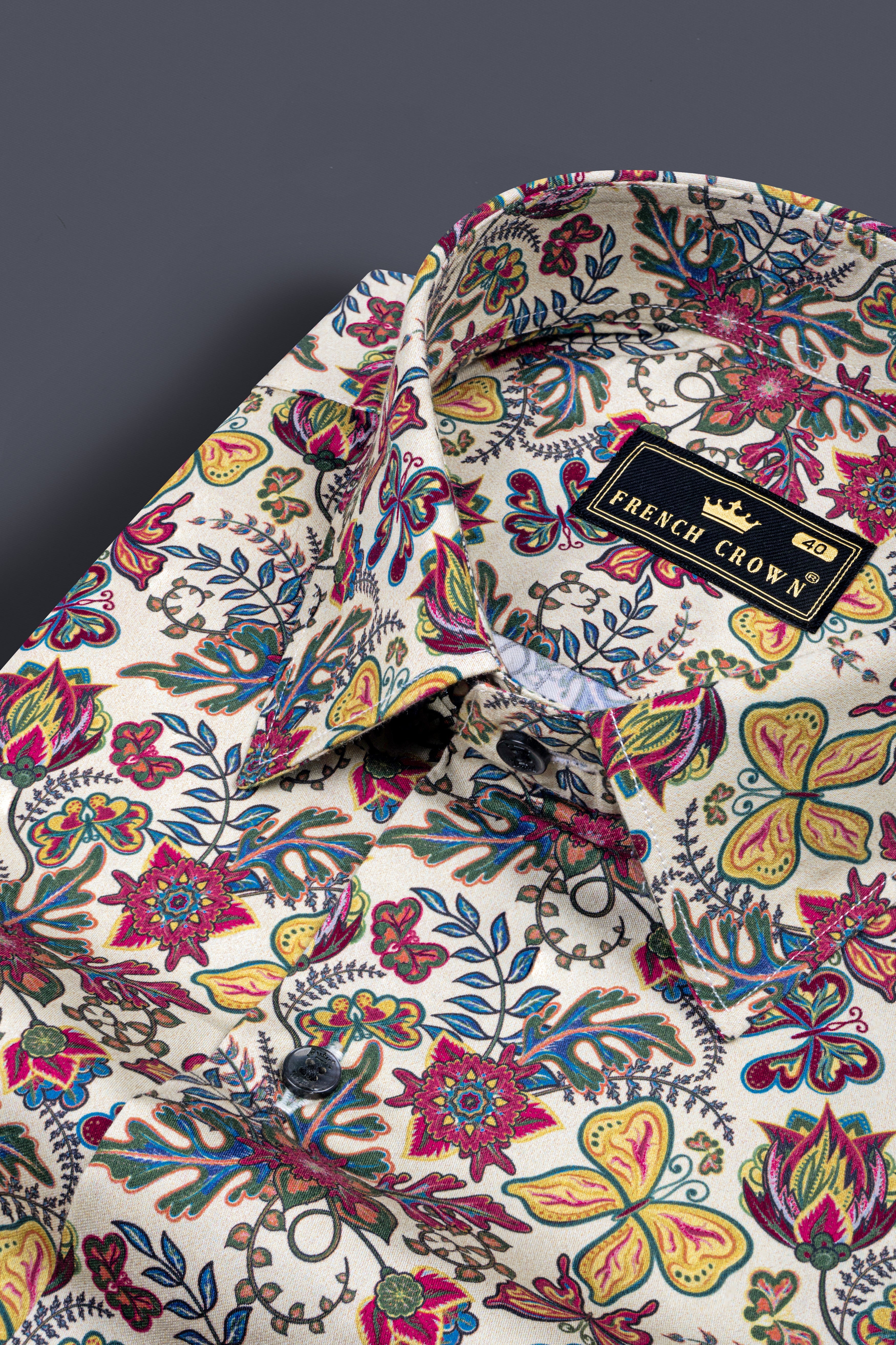 Bizarre Cream with Multicolor Floral Printed Super Soft Premium Cotton Shirt 12463-BLK-38, 12463-BLK-H-38, 12463-BLK-39, 12463-BLK-H-39, 12463-BLK-40, 12463-BLK-H-40, 12463-BLK-42, 12463-BLK-H-42, 12463-BLK-44, 12463-BLK-H-44, 12463-BLK-46, 12463-BLK-H-46, 12463-BLK-48, 12463-BLK-H-48, 12463-BLK-50, 12463-BLK-H-50, 12463-BLK-52, 12463-BLK-H-52