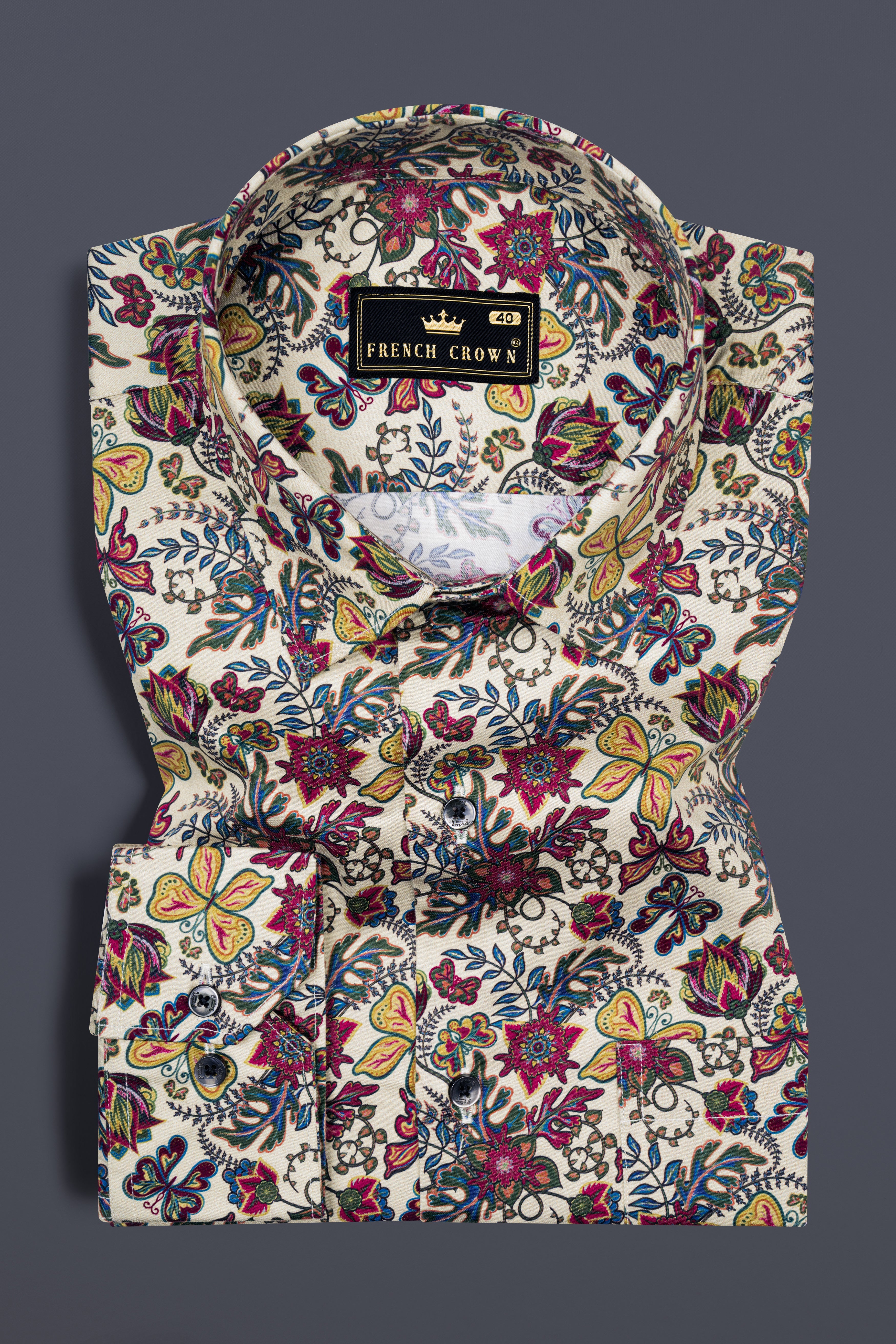 Bizarre Cream with Multicolor Floral Printed Super Soft Premium Cotton Shirt 12463-BLK-38, 12463-BLK-H-38, 12463-BLK-39, 12463-BLK-H-39, 12463-BLK-40, 12463-BLK-H-40, 12463-BLK-42, 12463-BLK-H-42, 12463-BLK-44, 12463-BLK-H-44, 12463-BLK-46, 12463-BLK-H-46, 12463-BLK-48, 12463-BLK-H-48, 12463-BLK-50, 12463-BLK-H-50, 12463-BLK-52, 12463-BLK-H-52
