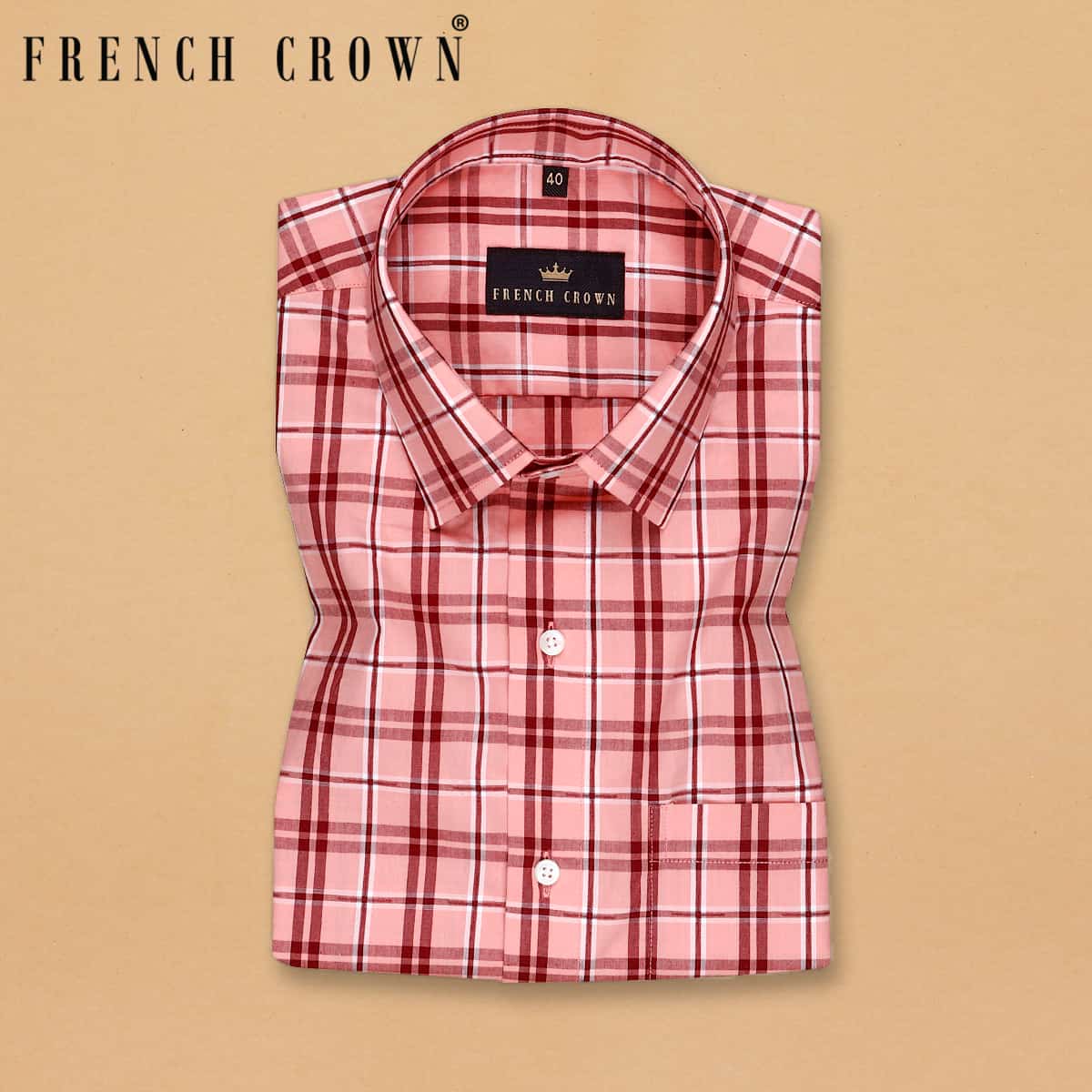 Soap Orange Checked Premium Cotton SHIRT