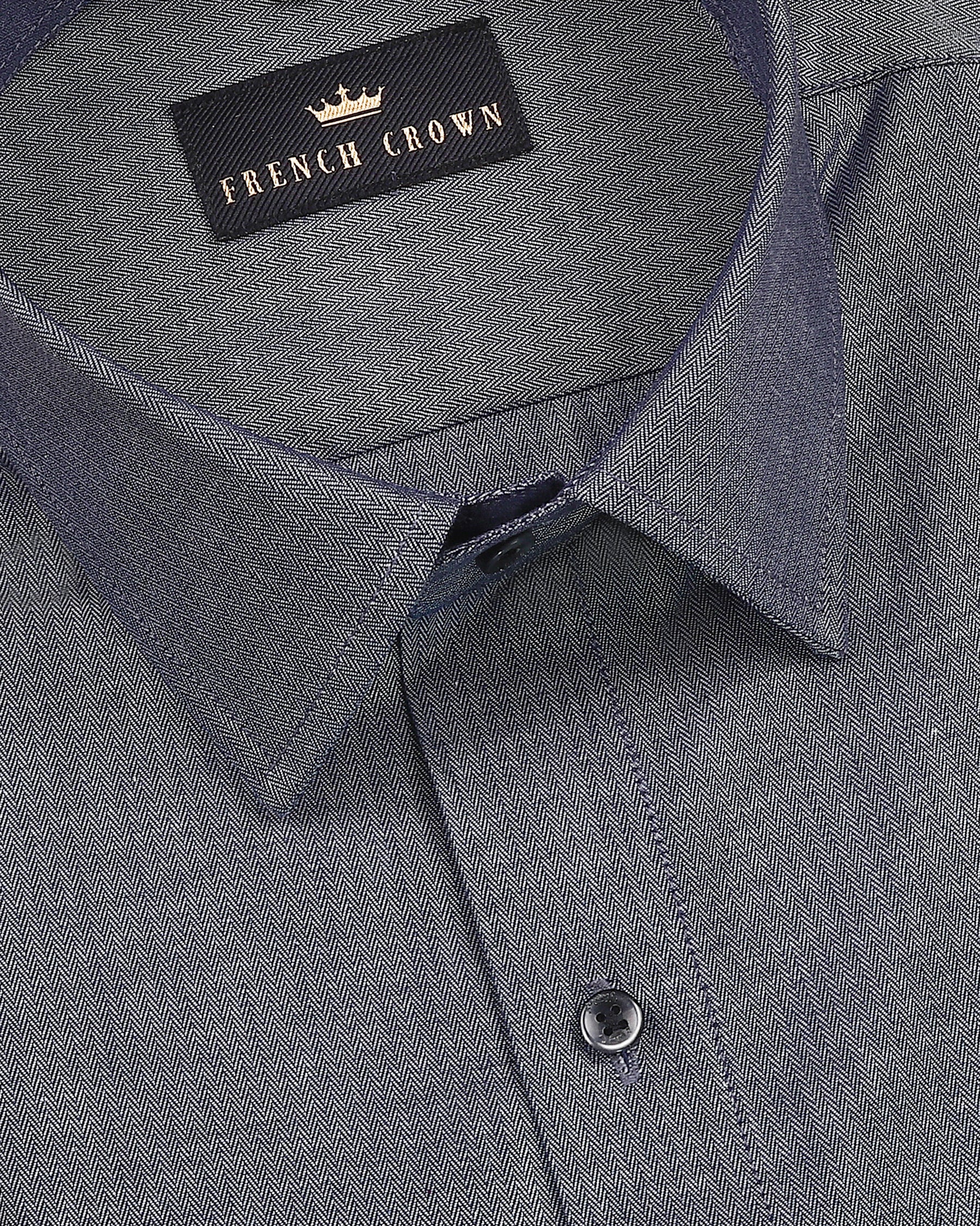Grey Herringbone Premium Cotton SHIRT