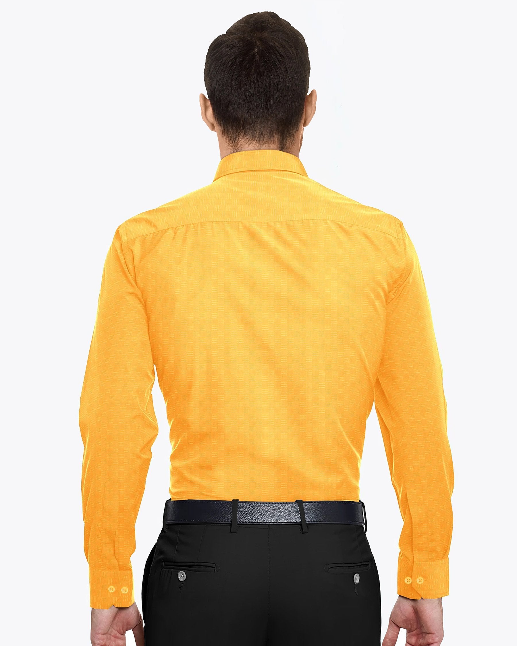 Mustard Diamond Dobby Giza Cotton shirt