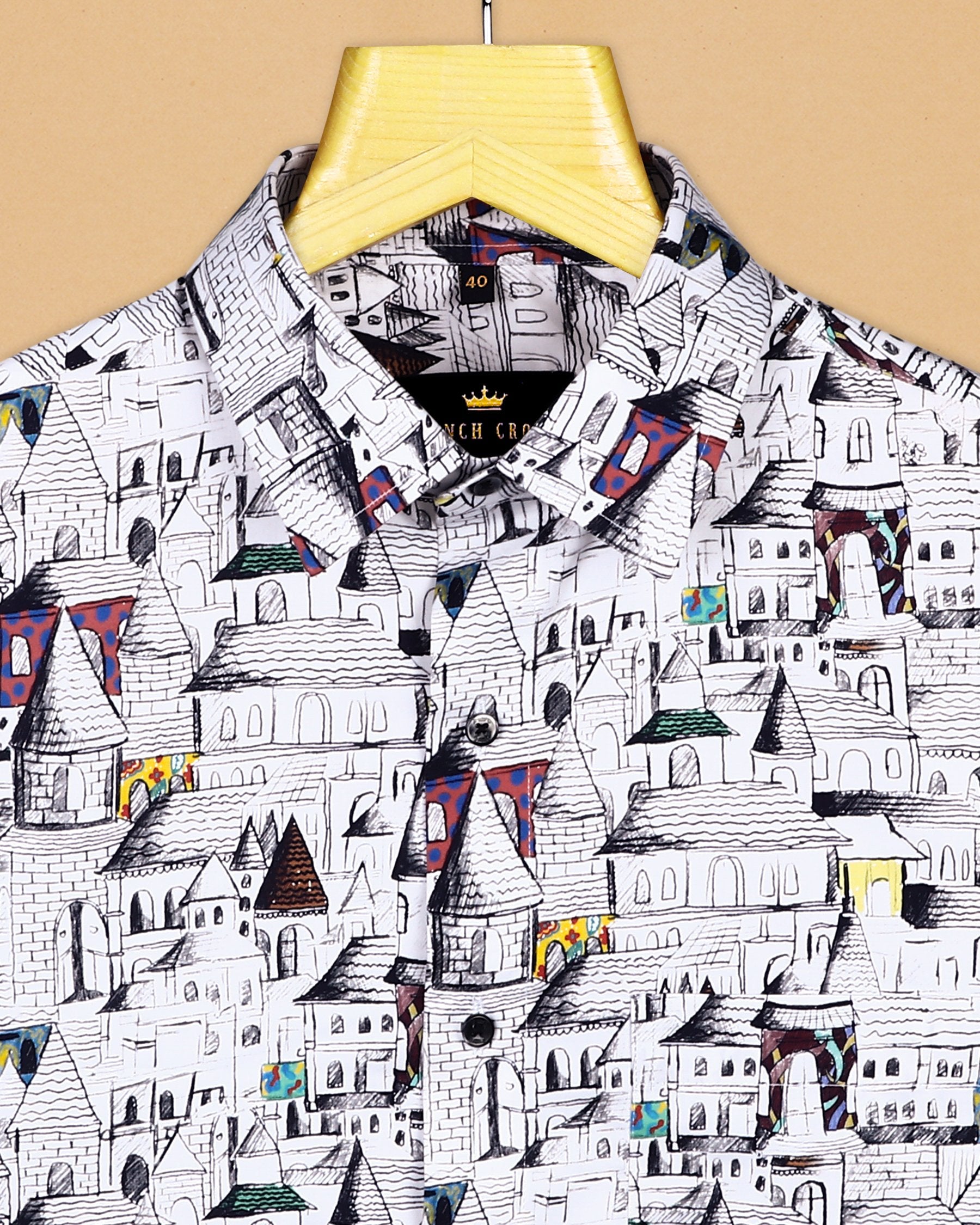 Beautiful Houses Print Super Soft Giza Cotton SHIRT