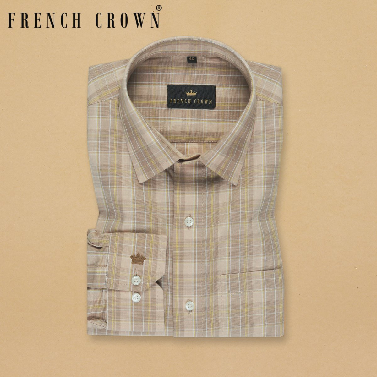 Beige luxurious Cotton-Linen Blend Shirt