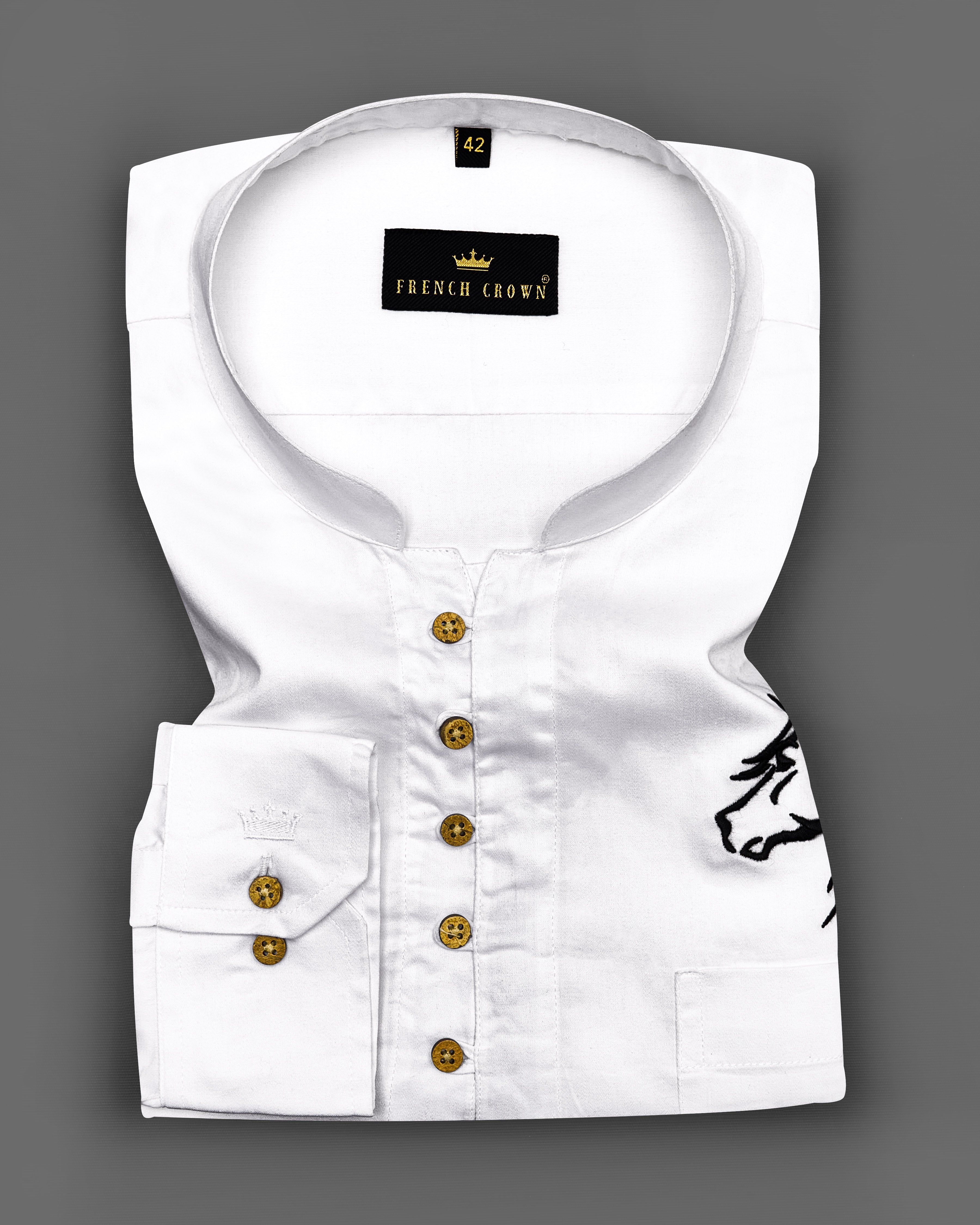 Bright White Subtle Sheen Horse Embroidered Super Soft Premium Cotton Kurta Shirt 2670-KS-E026-38,2670-KS-E026-H-38,2670-KS-E026-39,2670-KS-E026-H-39,2670-KS-E026-40,2670-KS-E026-H-40,2670-KS-E026-42,2670-KS-E026-H-42,2670-KS-E026-44,2670-KS-E026-H-44,2670-KS-E026-46,2670-KS-E026-H-46,2670-KS-E026-48,2670-KS-E026-H-48,2670-KS-E026-50,2670-KS-E026-H-50,2670-KS-E026-52,2670-KS-E026-H-52