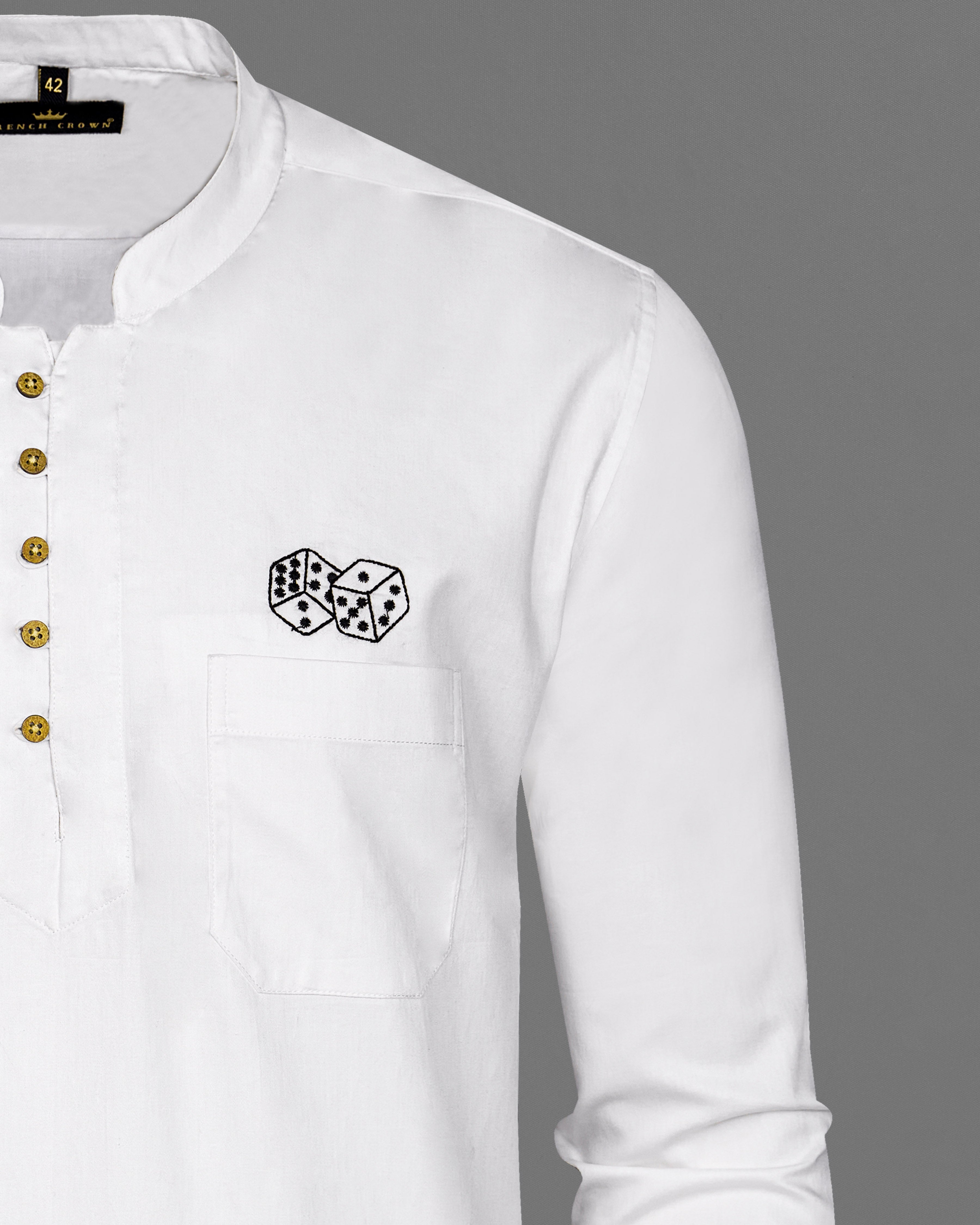 Bright White Subtle Sheen Dice Embroidered Super Soft Premium Cotton Kurta Shirt 2670-KS-E030-38,2670-KS-E030-H-38,2670-KS-E030-39,2670-KS-E030-H-39,2670-KS-E030-40,2670-KS-E030-H-40,2670-KS-E030-42,2670-KS-E030-H-42,2670-KS-E030-44,2670-KS-E030-H-44,2670-KS-E030-46,2670-KS-E030-H-46,2670-KS-E030-48,2670-KS-E030-H-48,2670-KS-E030-50,2670-KS-E030-H-50,2670-KS-E030-52,2670-KS-E030-H-52