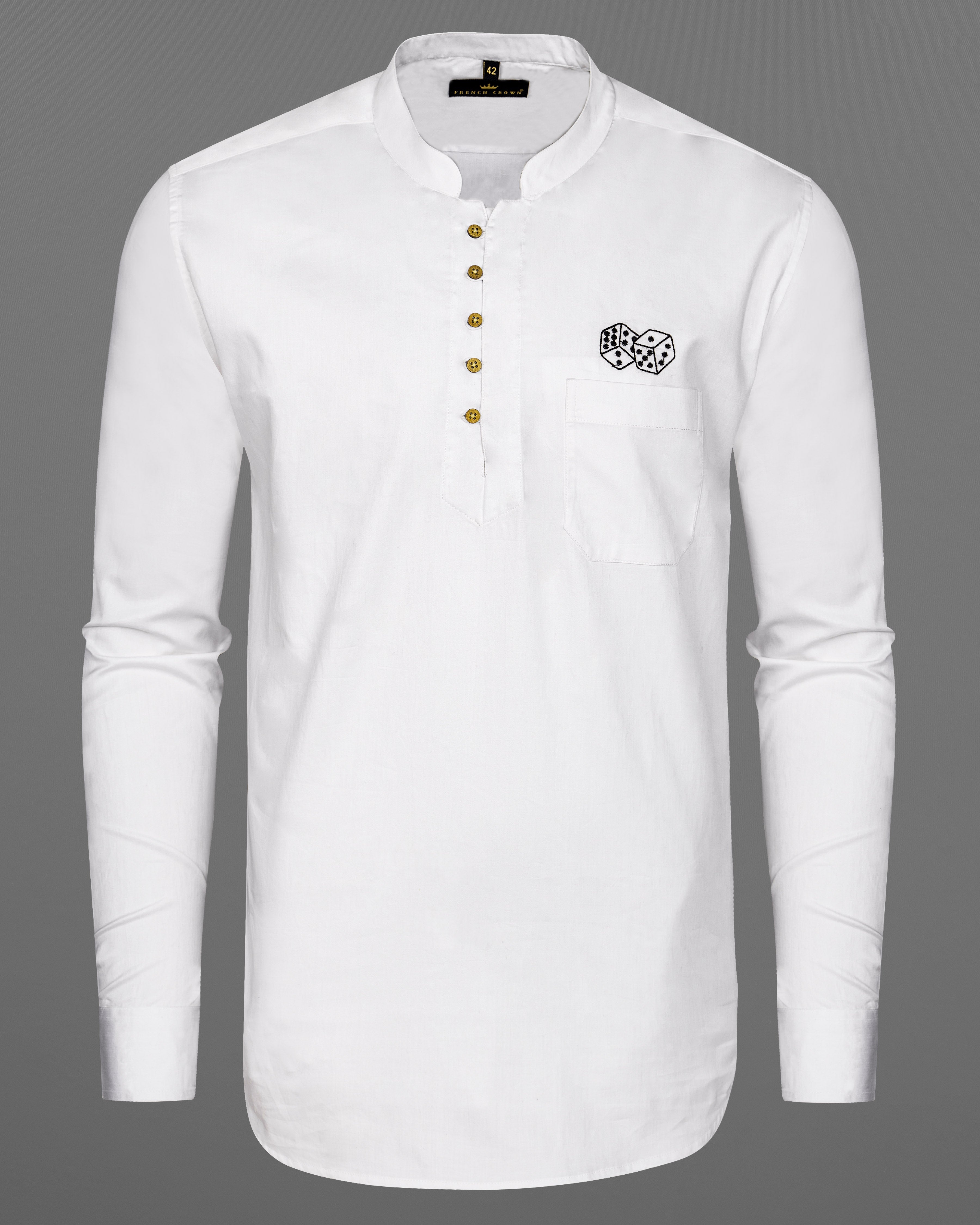 Bright White Subtle Sheen Dice Embroidered Super Soft Premium Cotton Kurta Shirt 2670-KS-E030-38,2670-KS-E030-H-38,2670-KS-E030-39,2670-KS-E030-H-39,2670-KS-E030-40,2670-KS-E030-H-40,2670-KS-E030-42,2670-KS-E030-H-42,2670-KS-E030-44,2670-KS-E030-H-44,2670-KS-E030-46,2670-KS-E030-H-46,2670-KS-E030-48,2670-KS-E030-H-48,2670-KS-E030-50,2670-KS-E030-H-50,2670-KS-E030-52,2670-KS-E030-H-52
