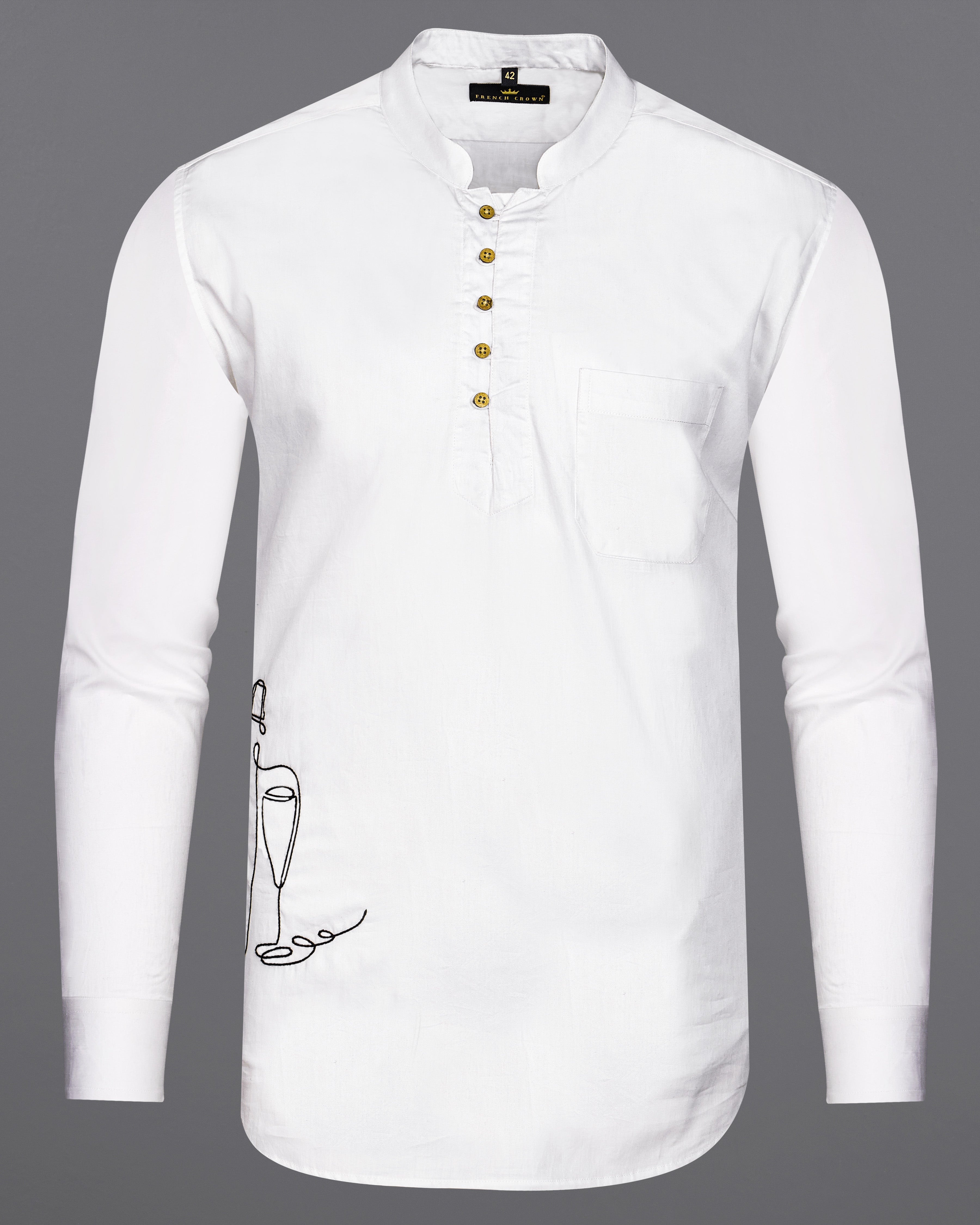 Bright White Subtle Sheen Champagne Embroidered Super Soft Premium Cotton Kurta Shirt 2670-KS-E031-38,2670-KS-E031-H-38,2670-KS-E031-39,2670-KS-E031-H-39,2670-KS-E031-40,2670-KS-E031-H-40,2670-KS-E031-42,2670-KS-E031-H-42,2670-KS-E031-44,2670-KS-E031-H-44,2670-KS-E031-46,2670-KS-E031-H-46,2670-KS-E031-48,2670-KS-E031-H-48,2670-KS-E031-50,2670-KS-E031-H-50,2670-KS-E031-52,2670-KS-E031-H-52