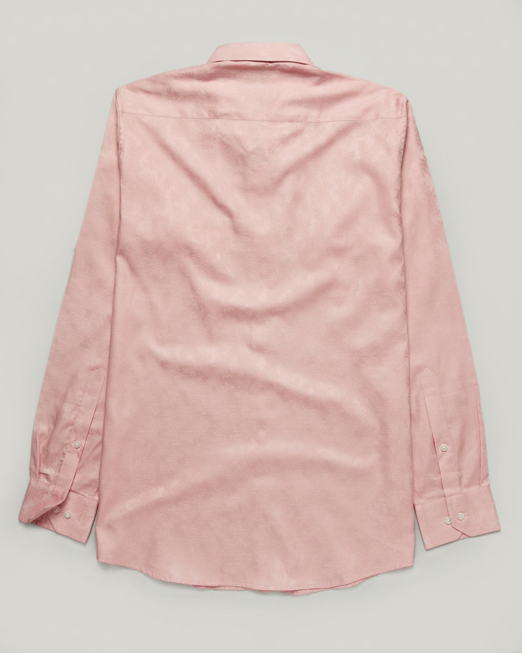 Peach jacquard Textured Giza Cotton shirt