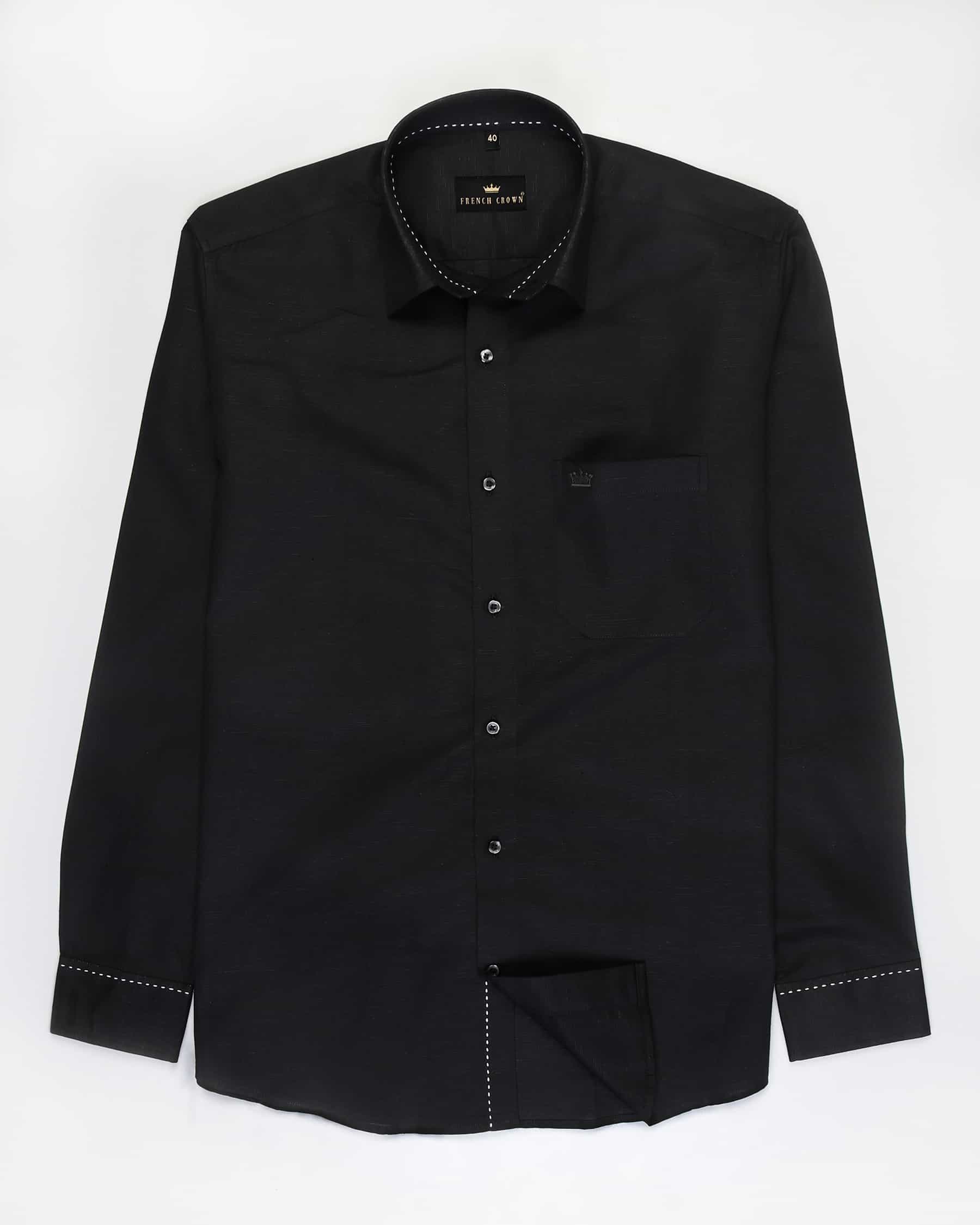 Jade Black Rice stitched Luxurious Linen Shirt 3121BLK-CT-38, 3121BLK-CT-H-38, 3121BLK-CT-39, 3121BLK-CT-H-39, 3121BLK-CT-40, 3121BLK-CT-H-40, 3121BLK-CT-42, 3121BLK-CT-H-42, 3121BLK-CT-44, 3121BLK-CT-H-44, 3121BLK-CT-46, 3121BLK-CT-H-46, 3121BLK-CT-48, 3121BLK-CT-H-48, 3121BLK-CT-50, 3121BLK-CT-H-50, 3121BLK-CT-52, 3121BLK-CT-H-52