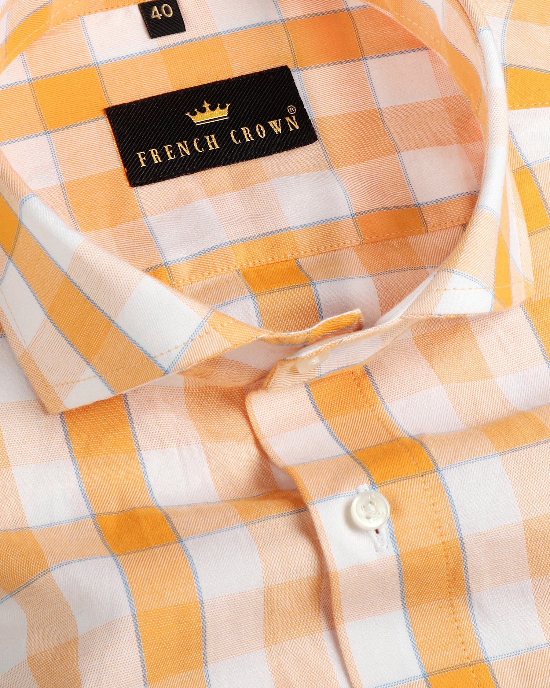 Orange Checked Premium Cotton SHIRT 3750CA-46, 3750CA-48, 3750CA-52, 3750CA-H-52, 3750CA-H-40, 3750CA-H-38, 3750CA-39, 3750CA-50, 3750CA-40, 3750CA-42, 3750CA-H-42, 3750CA-H-44, 3750CA-H-46, 3750CA-H-48, 3750CA-H-50, 3750CA-38, 3750CA-H-39, 3750CA-44