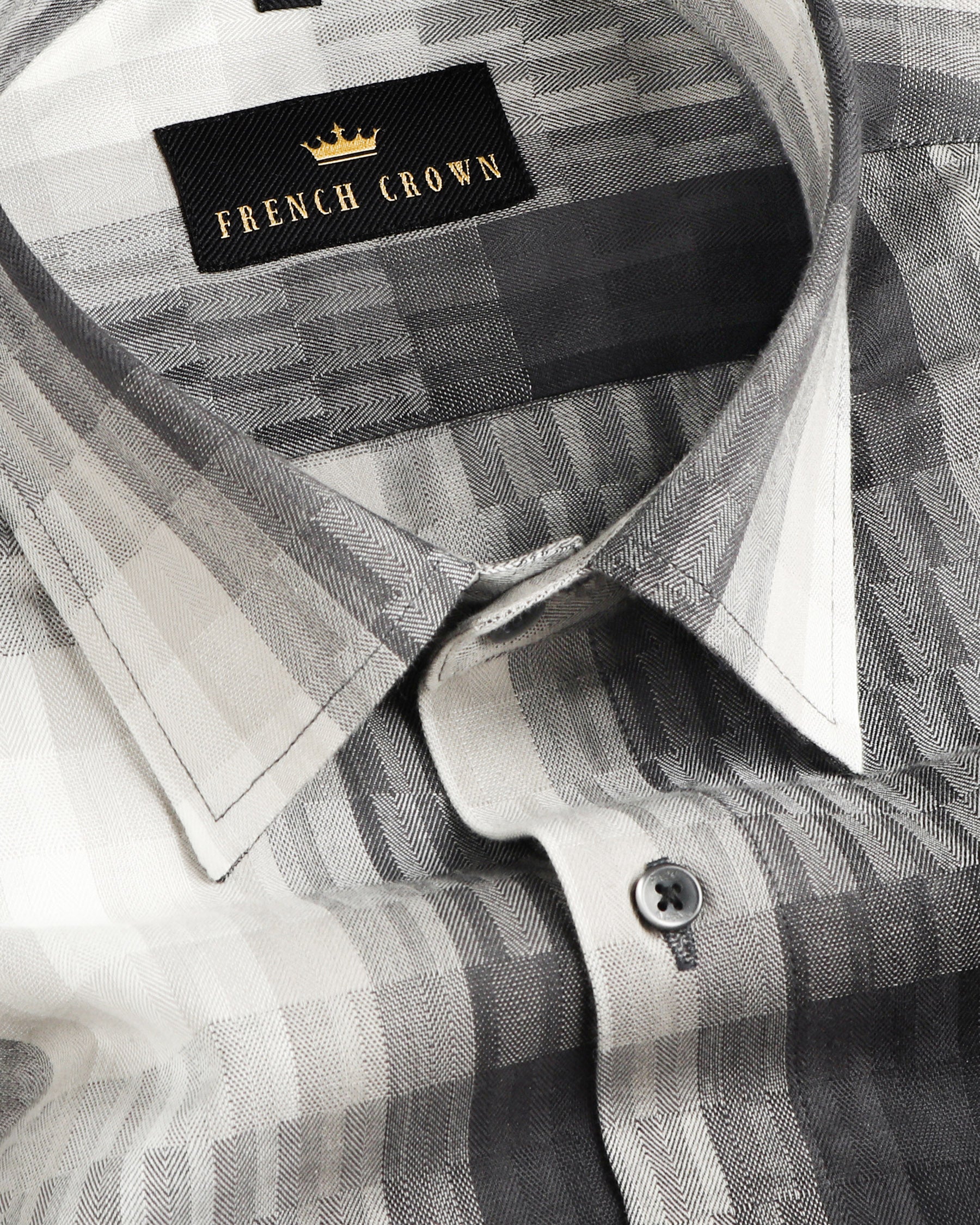 Black and white Tonal Box Patterned Jacquard Giza Cotton shirt 3829-BLK-H-38, 3829-BLK-H-39, 3829-BLK-H-46, 3829-BLK-48, 3829-BLK-52, 3829-BLK-40, 3829-BLK-42, 3829-BLK-H-42, 3829-BLK-H-40, 3829-BLK-H-44, 3829-BLK-44, 3829-BLK-H-48, 3829-BLK-38, 3829-BLK-46, 3829-BLK-50, 3829-BLK-H-50, 3829-BLK-39, 3829-BLK-H-52