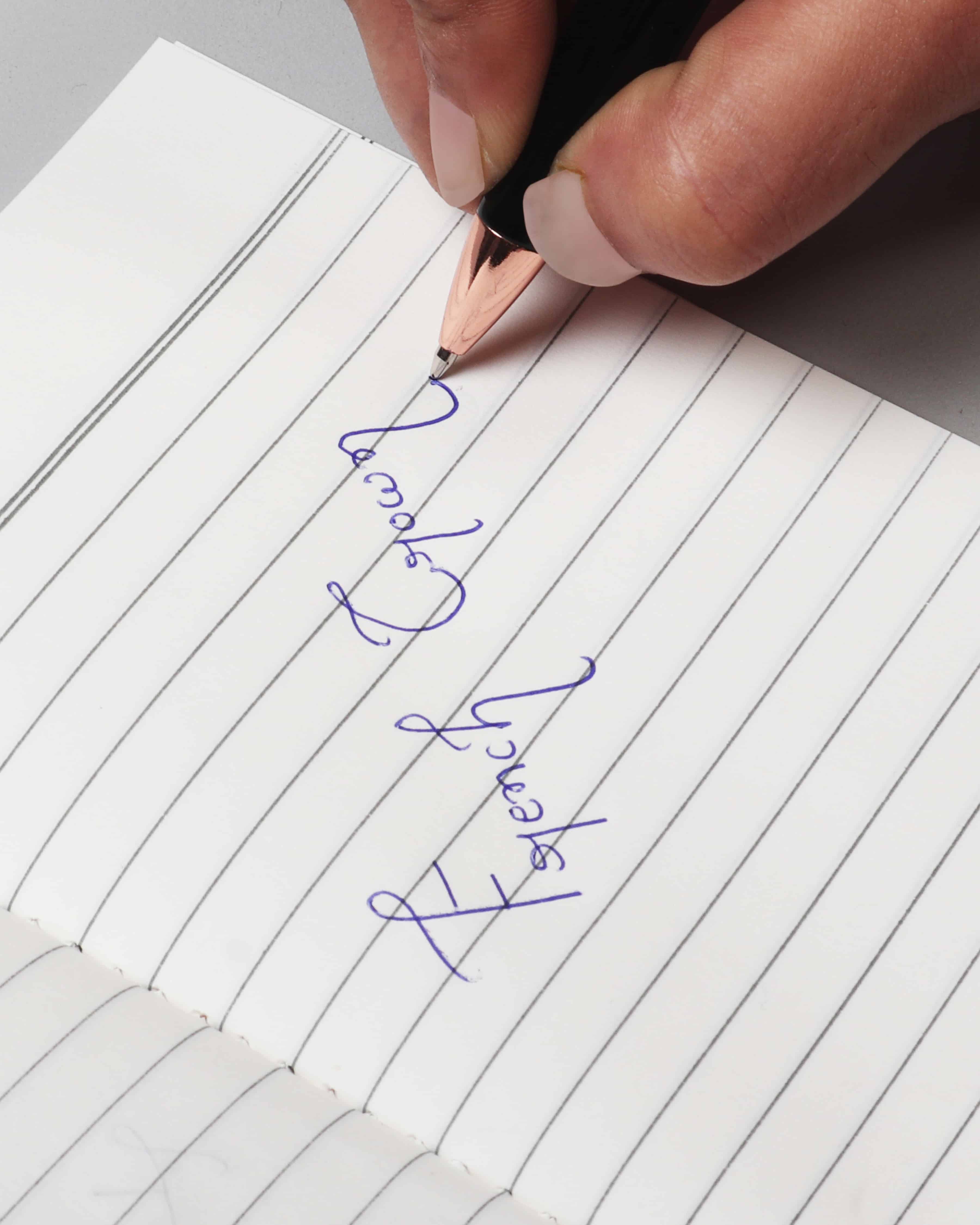 Glossy Jade Black with Rose Gold Trim BallPoint Pen and Wooden Keychain