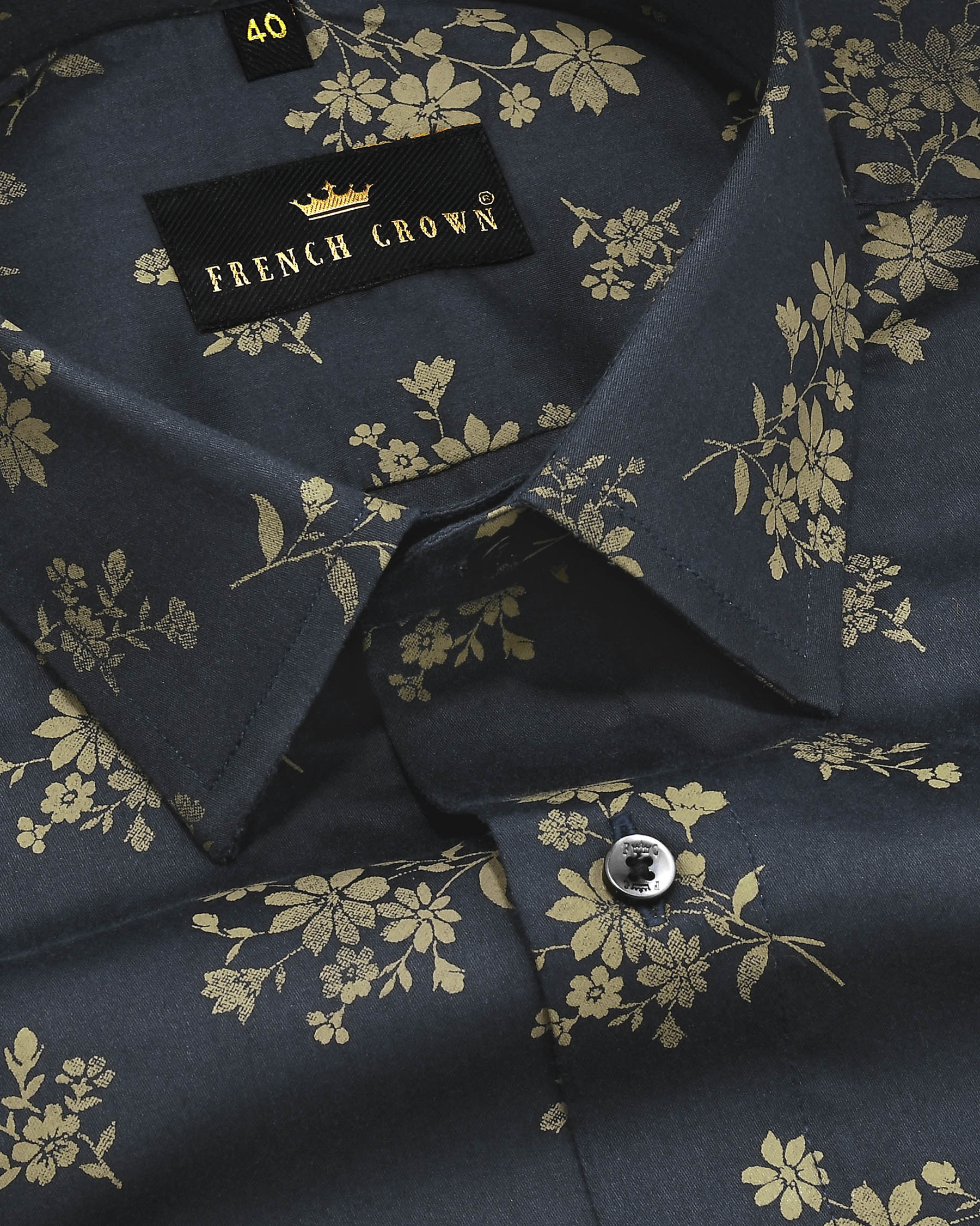 Navy Flowers Printed Premium Satin Shirt 4454-BLK-40, 4454-BLK-H-40, 4454-BLK-42, 4454-BLK-H-42, 4454-BLK-44, 4454-BLK-H-46, 4454-BLK-H-48, 4454-BLK-50, 4454-BLK-H-52, 4454-BLK-H-39, 4454-BLK-38, 4454-BLK-H-38, 4454-BLK-39, 4454-BLK-H-44, 4454-BLK-46, 4454-BLK-48, 4454-BLK-H-50, 4454-BLK-52