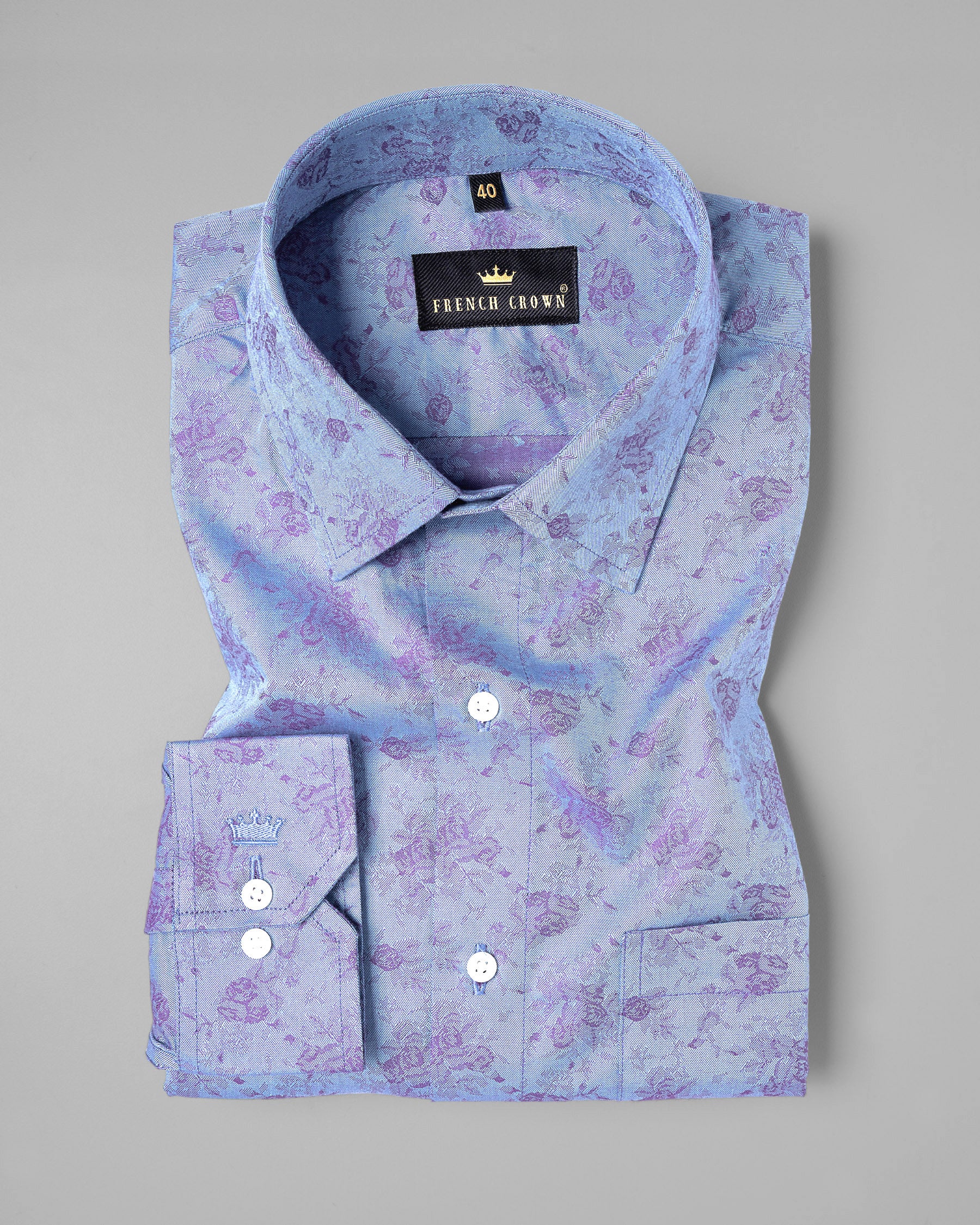 Perano Light Blue with Flowers Jacquard Textured Premium Giza Cotton Shirt 4900-38, 4900-H-38, 4900-H-39, 4900-40, 4900-H-40, 4900-42, 4900-H-42, 4900-44, 4900-H-44, 4900-46, 4900-H-46, 4900-48, 4900-50, 4900-H-50, 4900-52, 4900-H-52, 4900-39, 4900-H-48