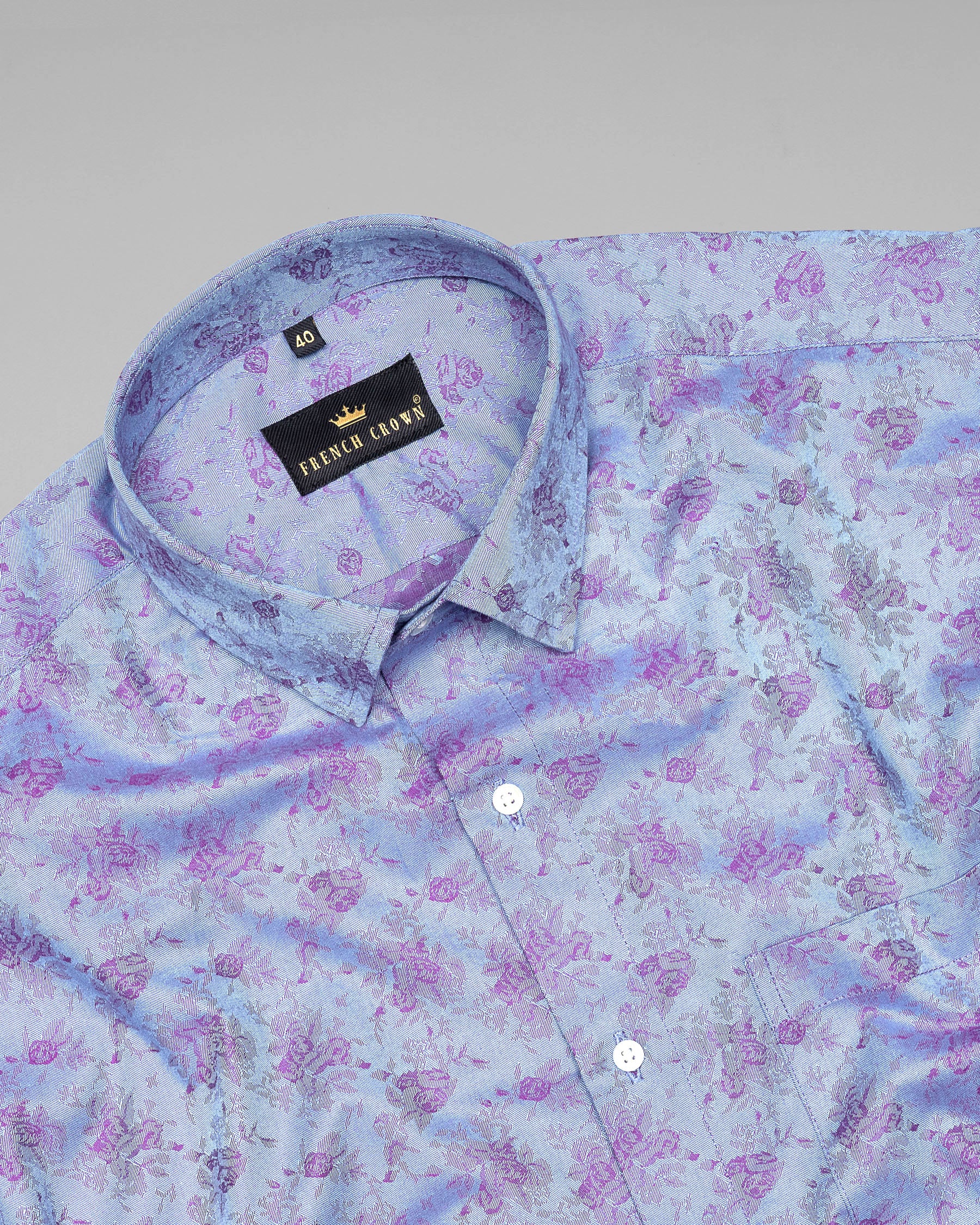 Perano Light Blue with Flowers Jacquard Textured Premium Giza Cotton Shirt 4900-38, 4900-H-38, 4900-H-39, 4900-40, 4900-H-40, 4900-42, 4900-H-42, 4900-44, 4900-H-44, 4900-46, 4900-H-46, 4900-48, 4900-50, 4900-H-50, 4900-52, 4900-H-52, 4900-39, 4900-H-48
