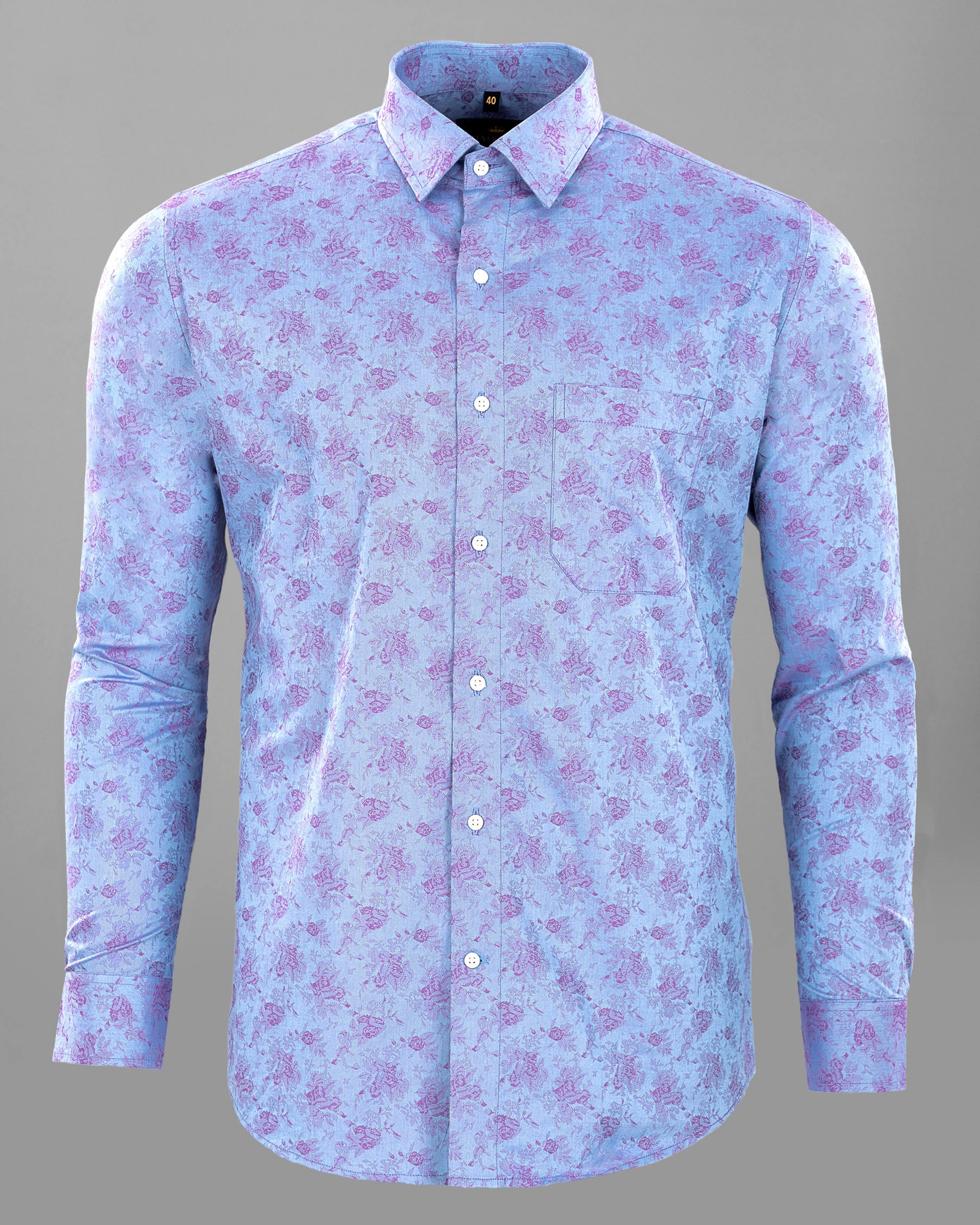 Perano Light Blue with Flowers Jacquard Textured Premium Giza Cotton Shirt 4900-38, 4900-H-38, 4900-H-39, 4900-40, 4900-H-40, 4900-42, 4900-H-42, 4900-44, 4900-H-44, 4900-46, 4900-H-46, 4900-48, 4900-50, 4900-H-50, 4900-52, 4900-H-52, 4900-39, 4900-H-48